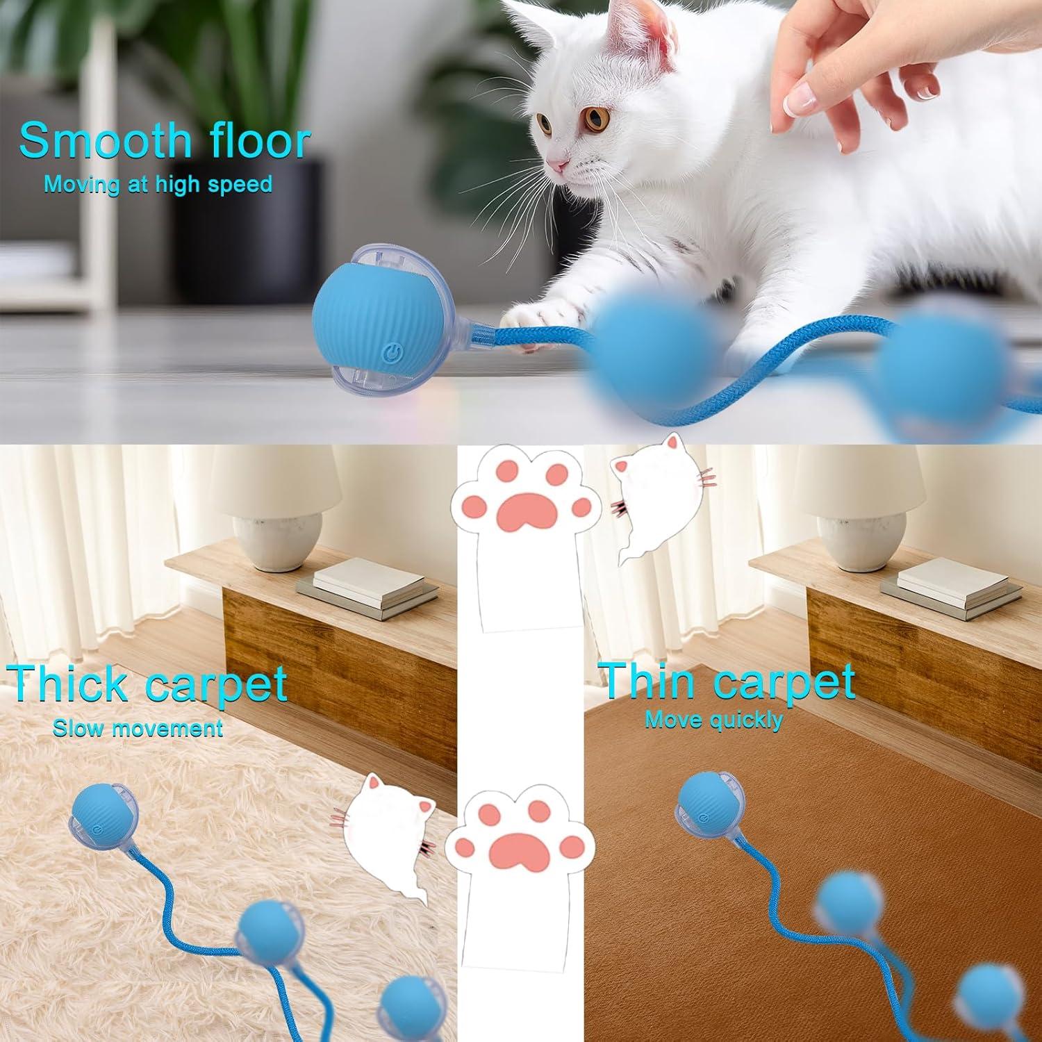 Bola de Juguete Interactiva AebDerp para Gato y Perro Azul
