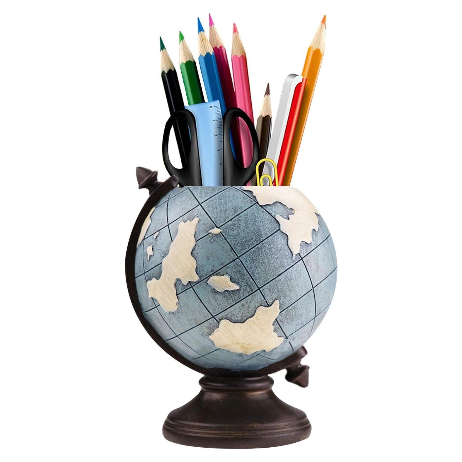 Soporte para bolígrafos MUAMAX en forma de globo azul 11x5x10.5cm