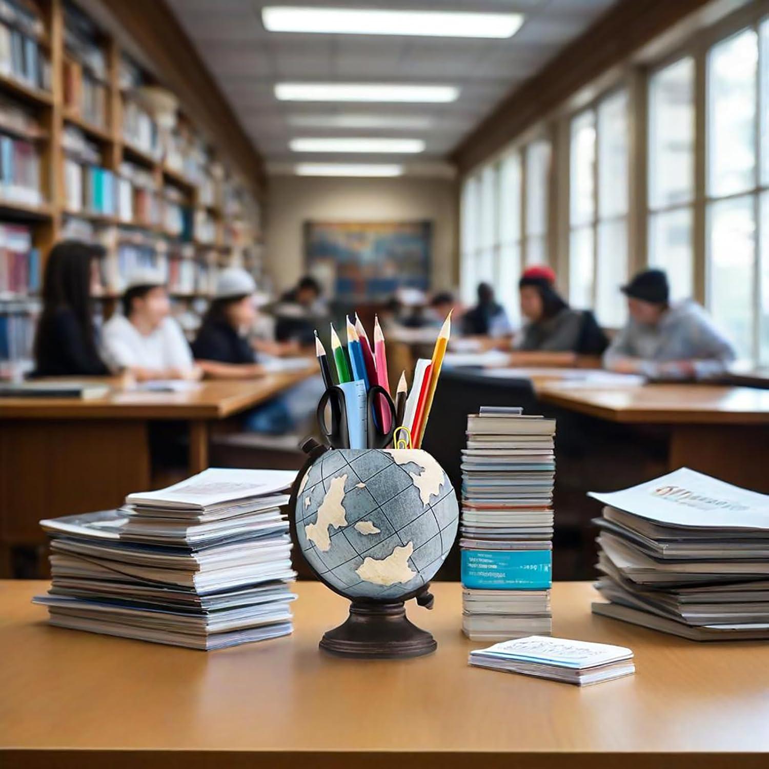 Soporte para bolígrafos MUAMAX en forma de globo azul 11x5x10.5cm