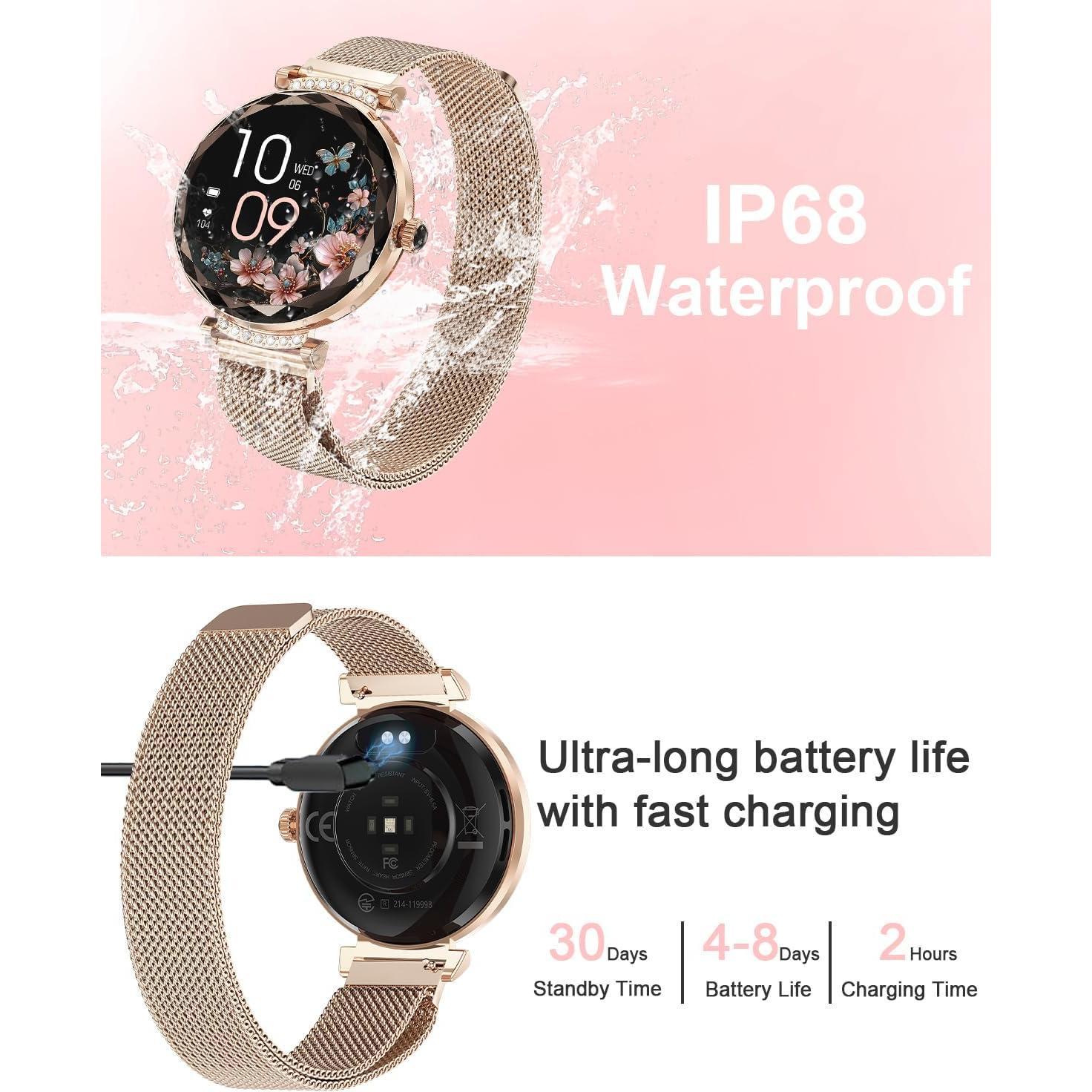 Reloj Inteligente Efolen Oro Rosa 1.19" AMOLED Fitness IP68