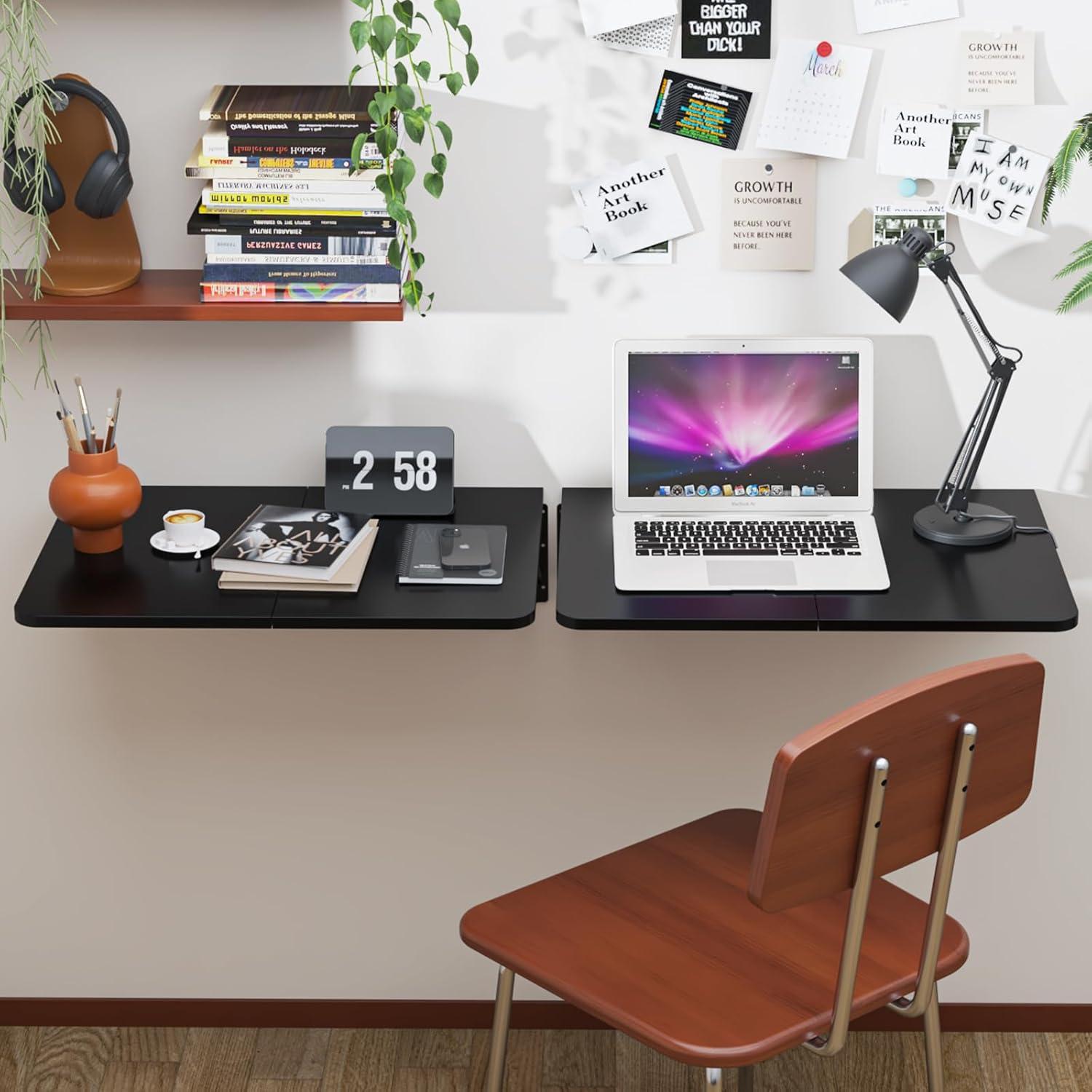 Mesa Plegable de Pared TEAMIX Negra 55.9x39.9cm Alta Resistencia