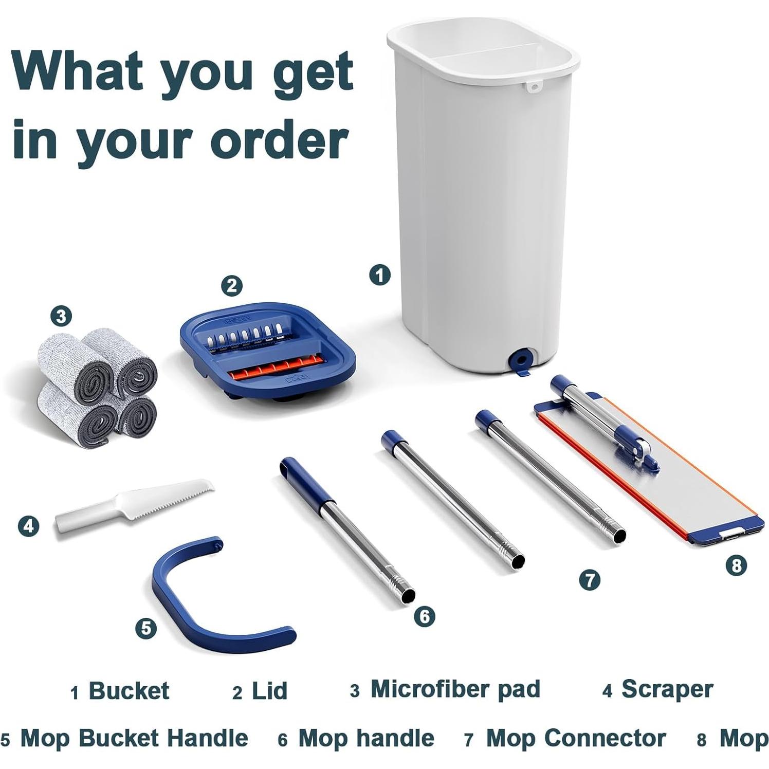 Mopa y Cubo Easywring WFJINHAN 33 cm con Escurridor