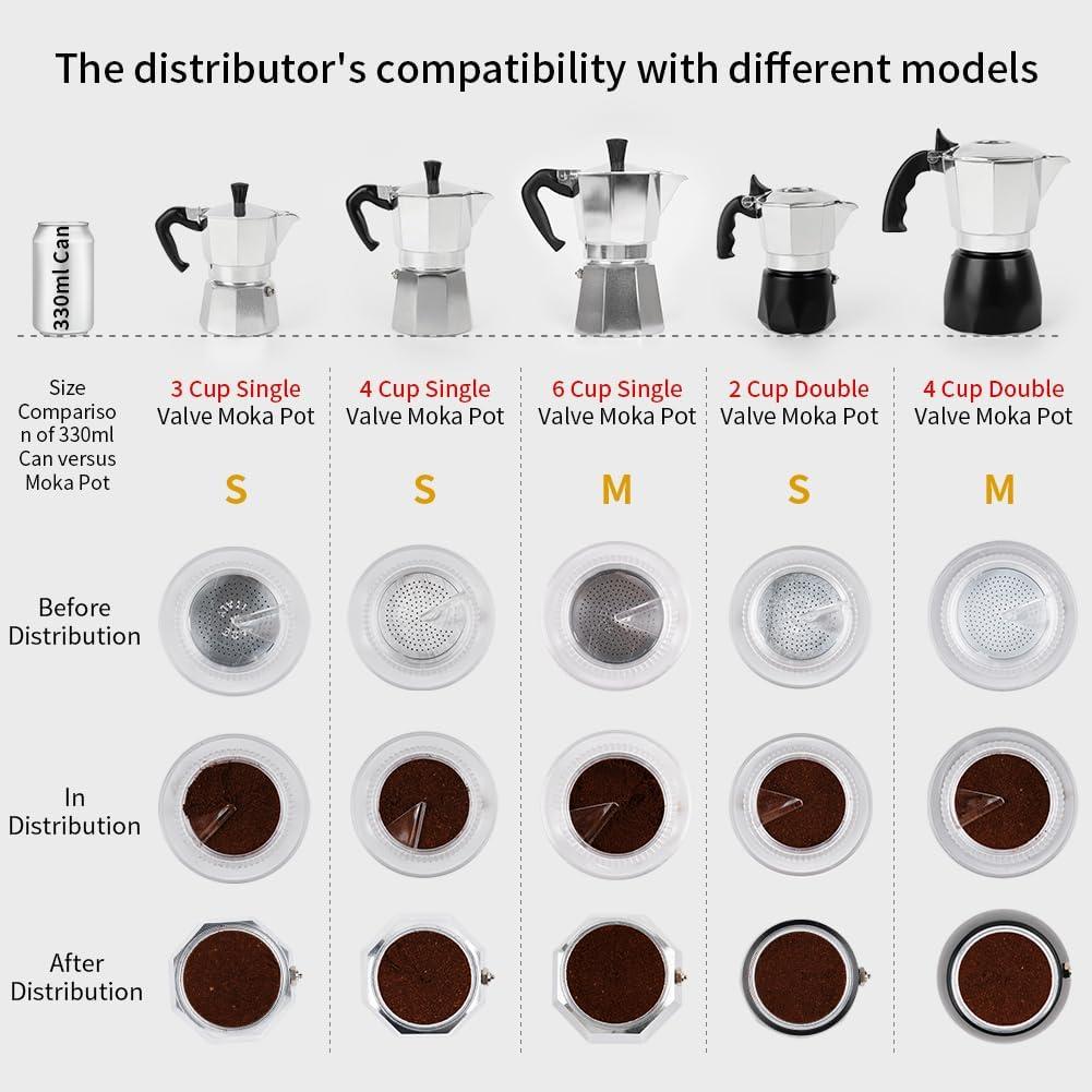 Embudo de Dosificación Moka Pot Watchget 54mm Negro - 3 Tazas