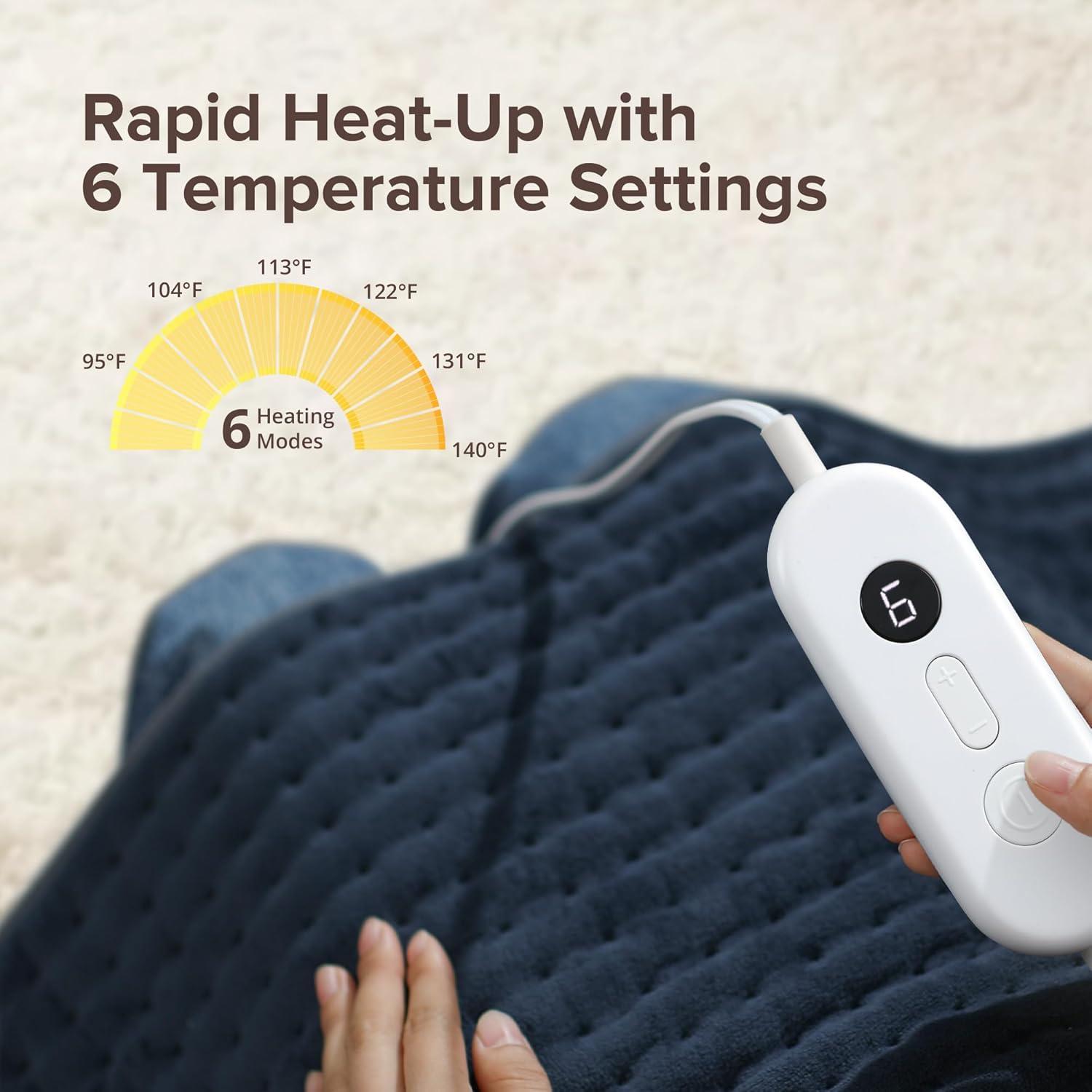 Almohadilla Térmica Eléctrica Siinsay XL 43x84cm 6 Niveles Calor