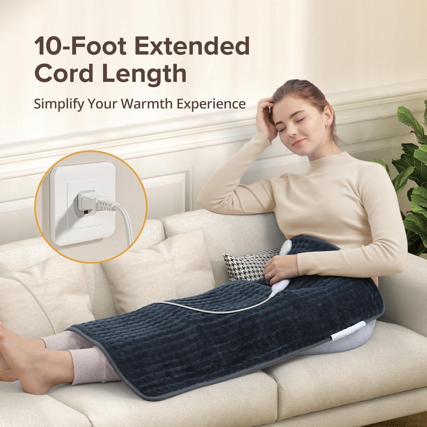 Almohadilla Térmica Eléctrica Siinsay XL 43x84cm 6 Niveles Calor