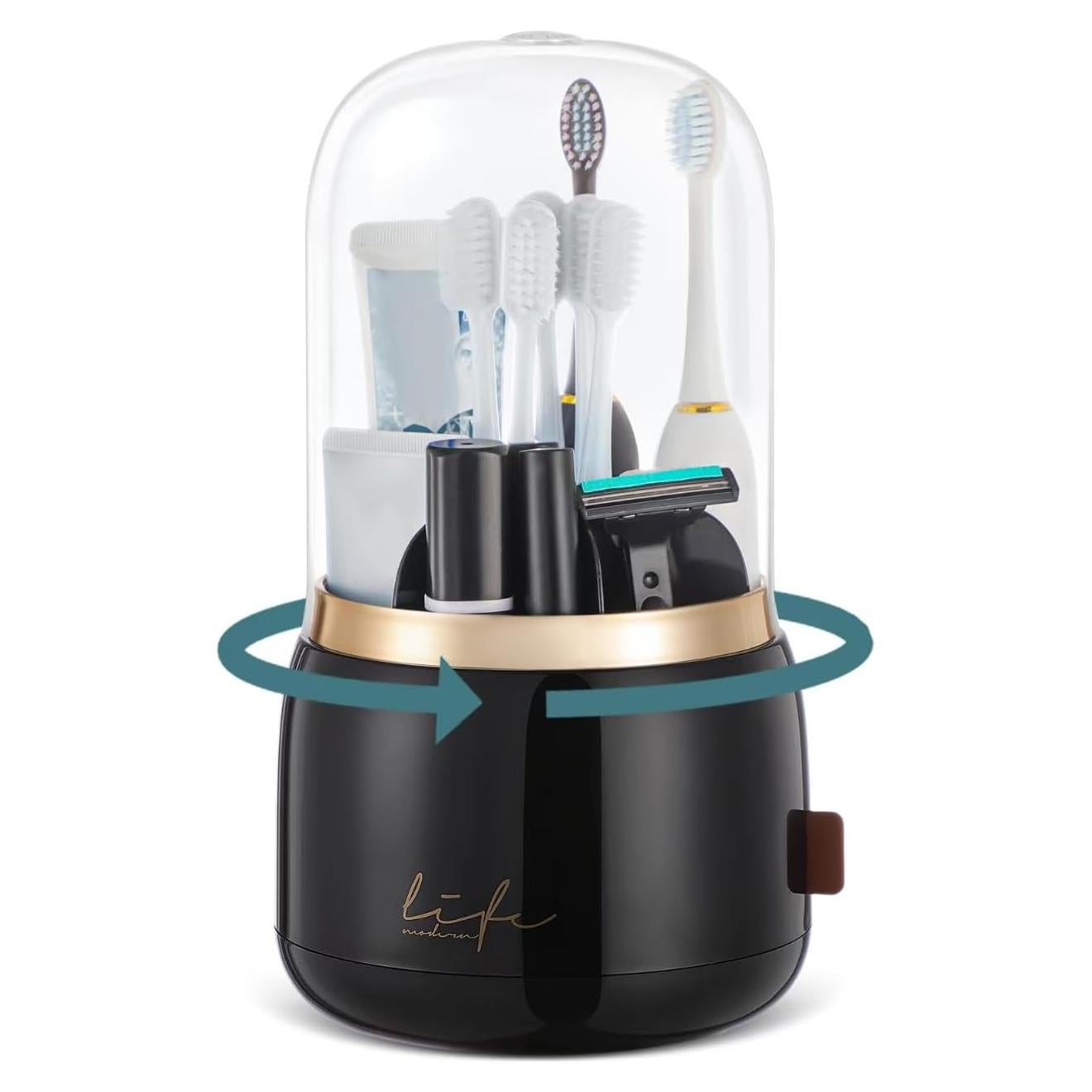 Soporte para Cepillos de Dientes EXIN DECHEN R55 Negro con Tapa