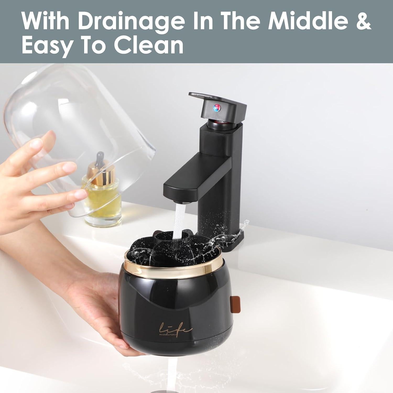 Soporte para Cepillos de Dientes EXIN DECHEN R55 Negro con Tapa