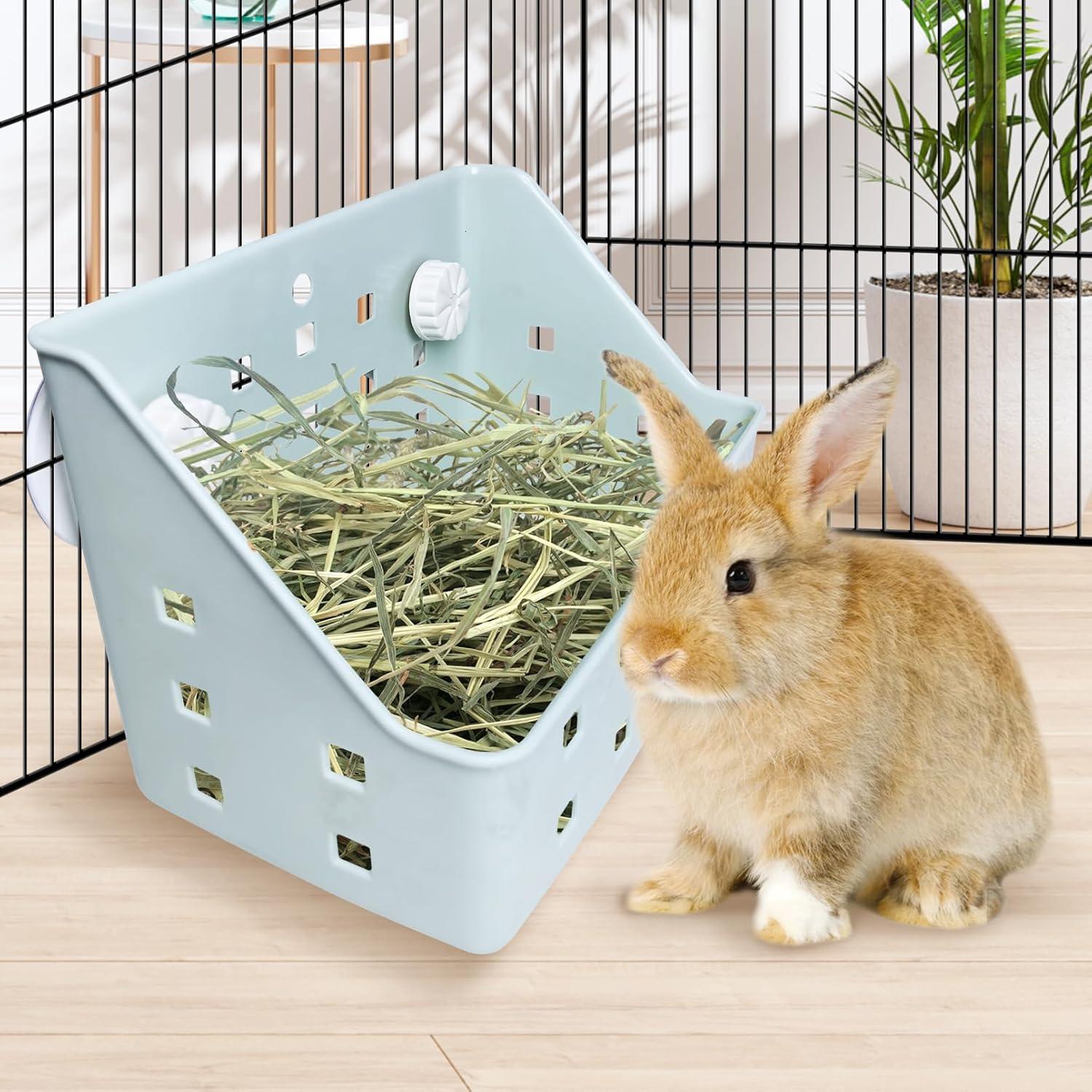 Comedero de Heno para Conejos Kathson Azul 20.8x14.5 cm