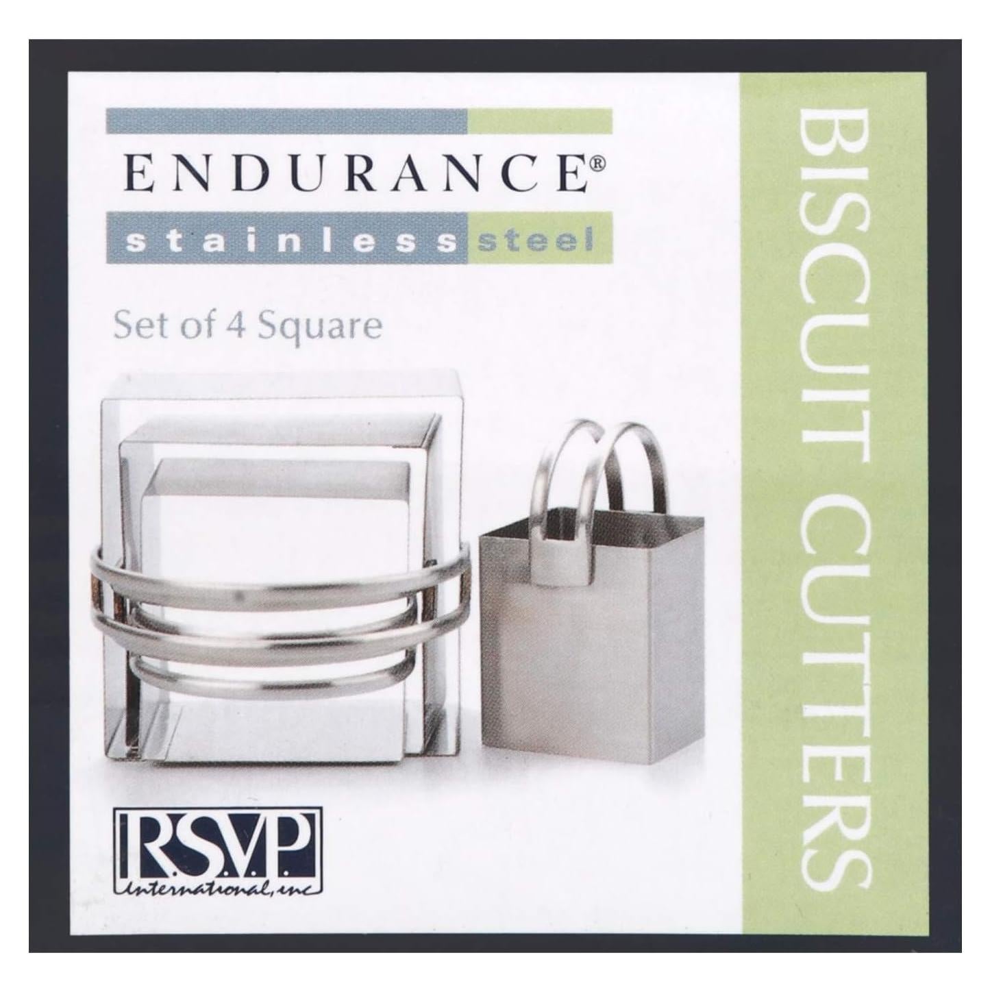 Cortadores de Galletas Cuadrados RSVP Internacional - Acero Inoxidable, Juego de 4