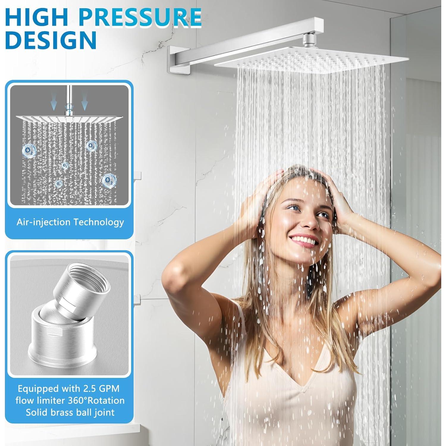 Cabezal de Ducha de Lluvia BORLON 10" Acero Inoxidable Niquelado