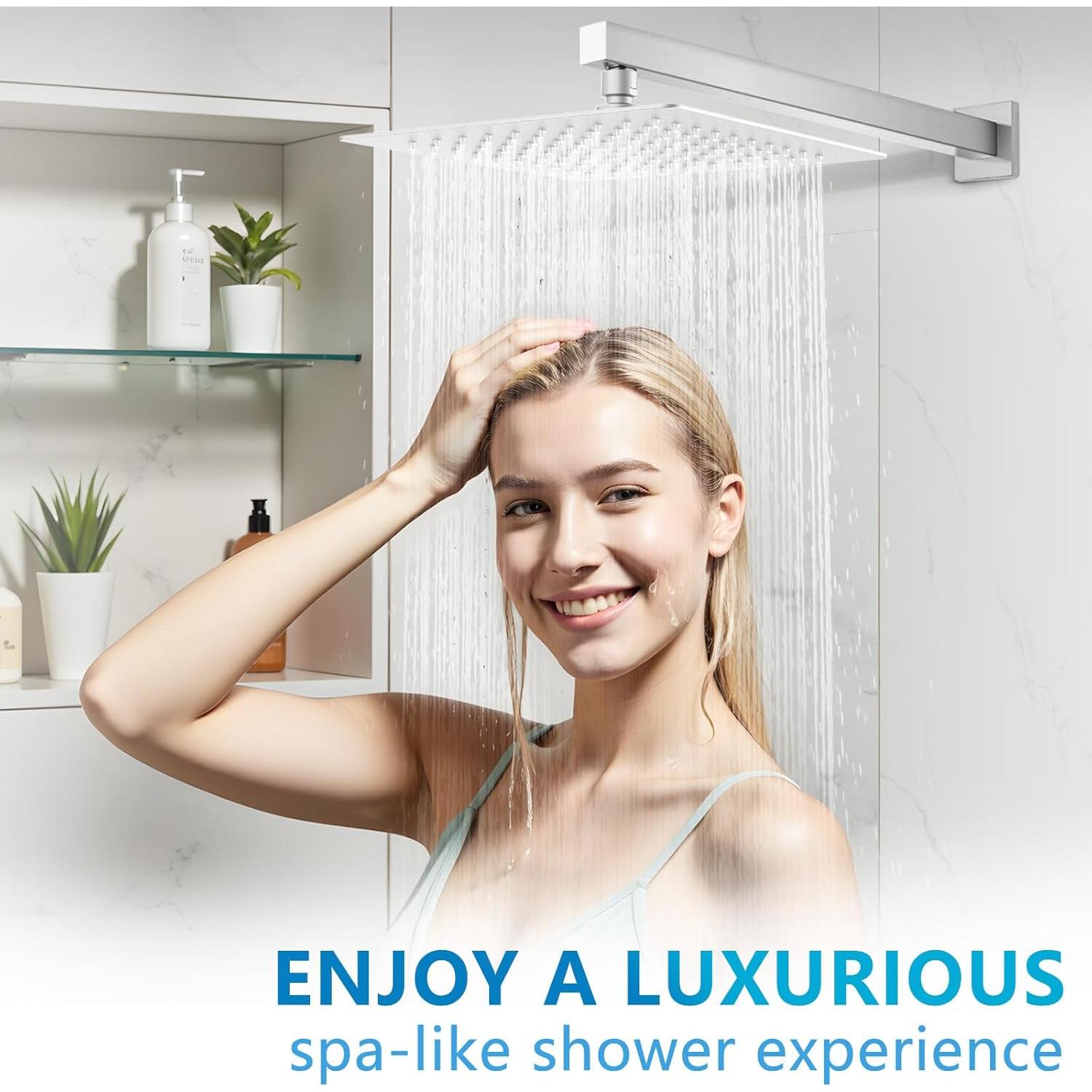 Cabezal de Ducha de Lluvia BORLON 10" Acero Inoxidable Niquelado