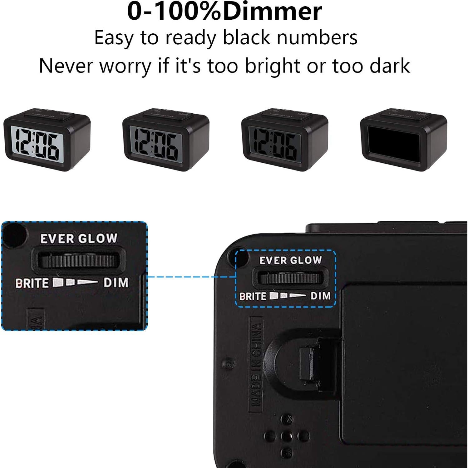 Reloj Despertador Inteligente Hense HA35 Negro con Luz Ajustable