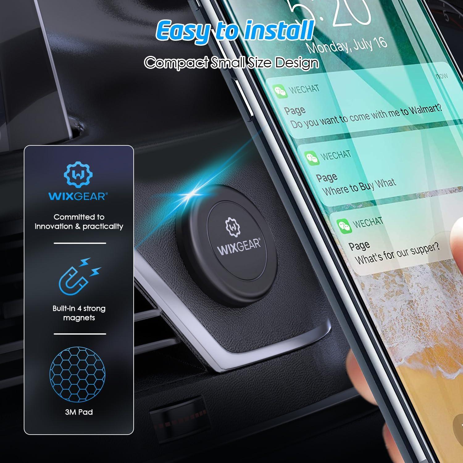 Soporte Magnético Universal WixGear para Teléfonos - Extra Delgado