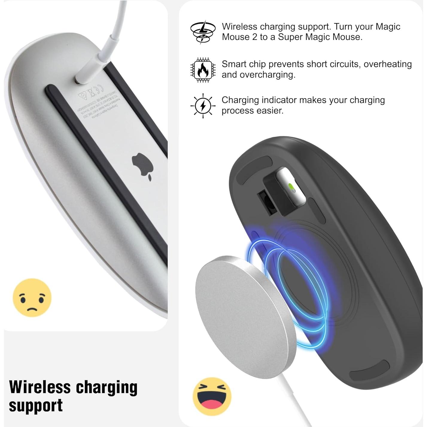 Cargador Inalámbrico TATOFY para Magic Mouse 2 USB-C Negro