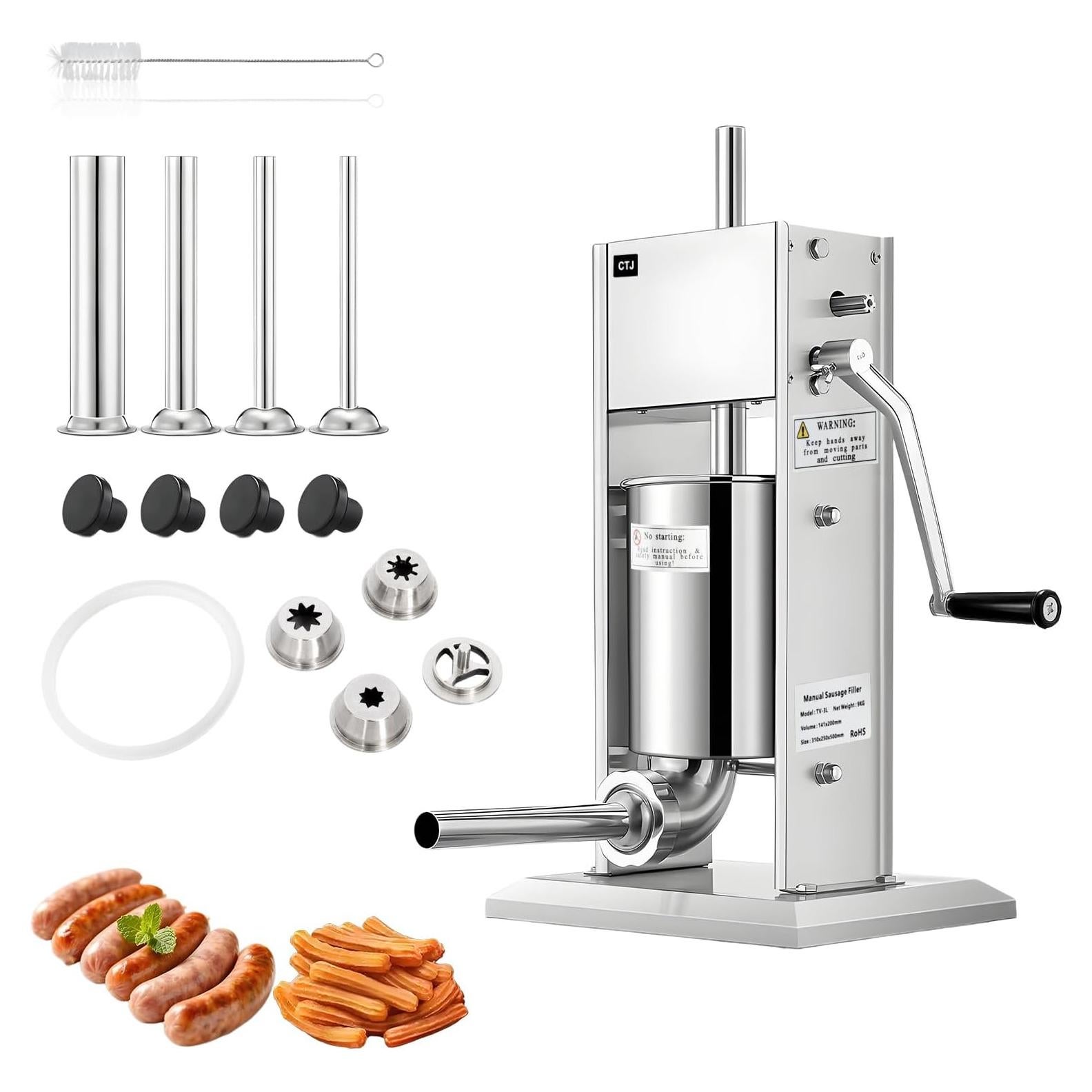 Rellenador de Salchichas Manual CTJ 3L Acero Inoxidable