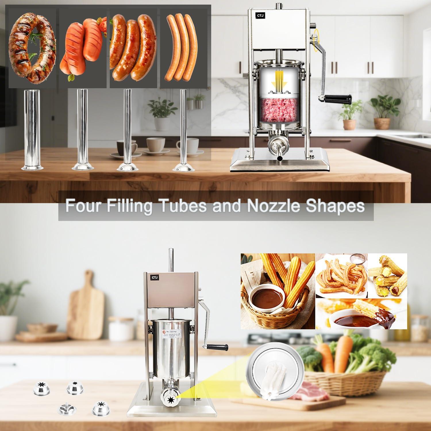 Rellenador de Salchichas Manual CTJ 3L Acero Inoxidable