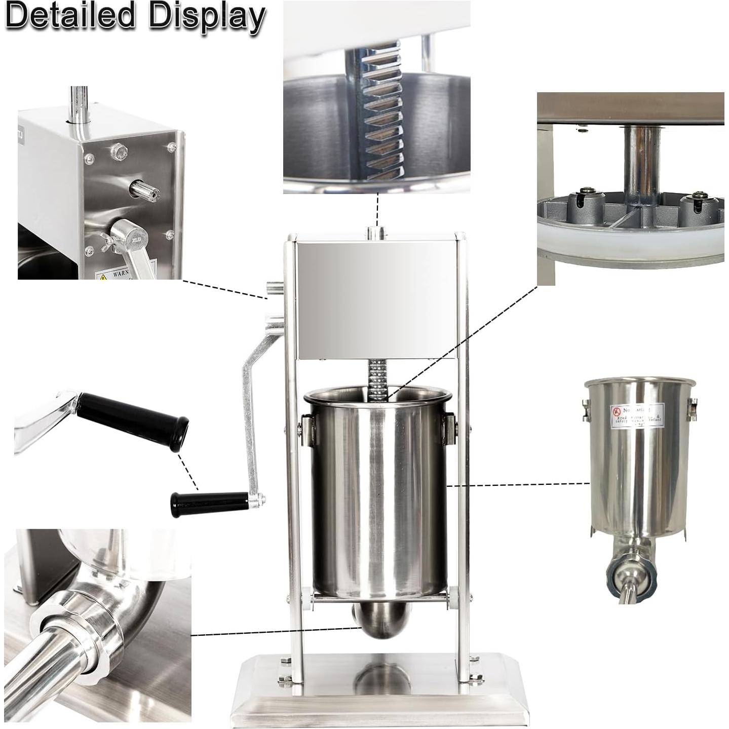 Rellenador de Salchichas Manual CTJ 3L Acero Inoxidable