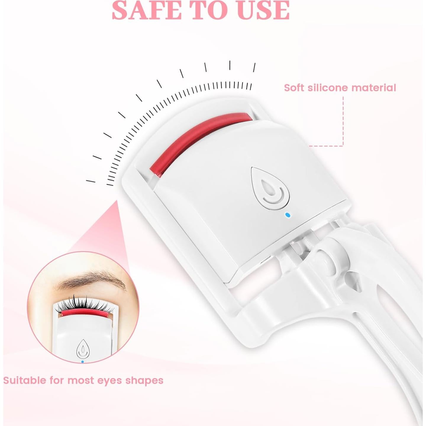 Rizador de Pestañas Calentado Yuunheg Blanco, 24h Duración