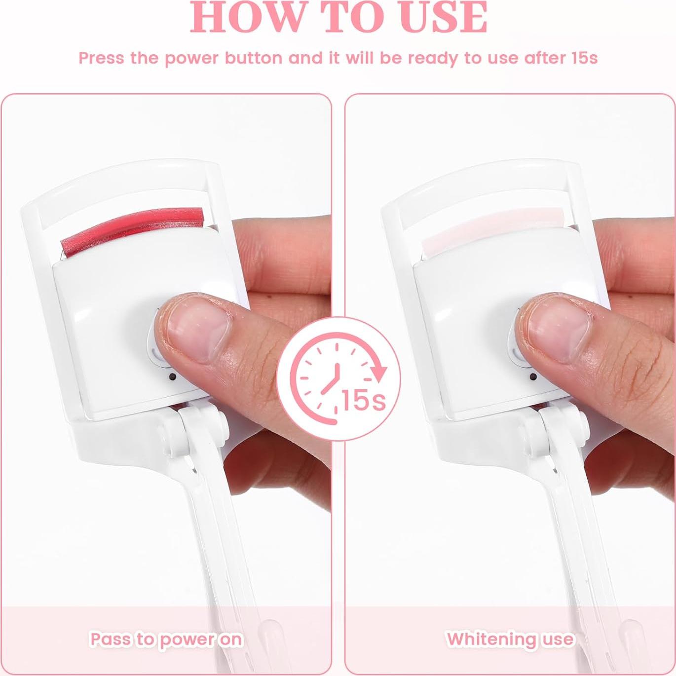 Rizador de Pestañas Calentado Yuunheg Blanco, 24h Duración