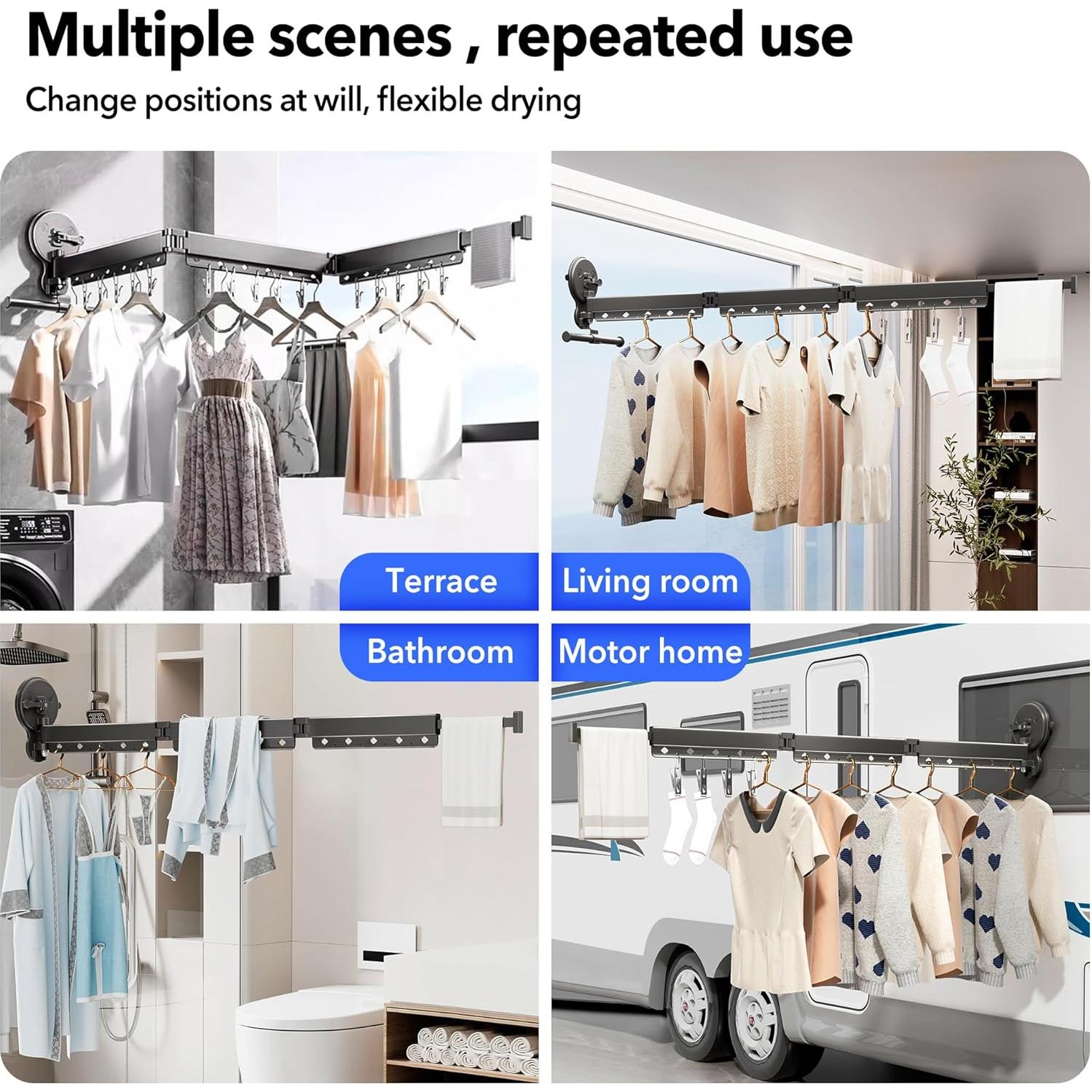 Estante de Secado de Ropa HEILAIYI Plegable Negro 1.42 kg