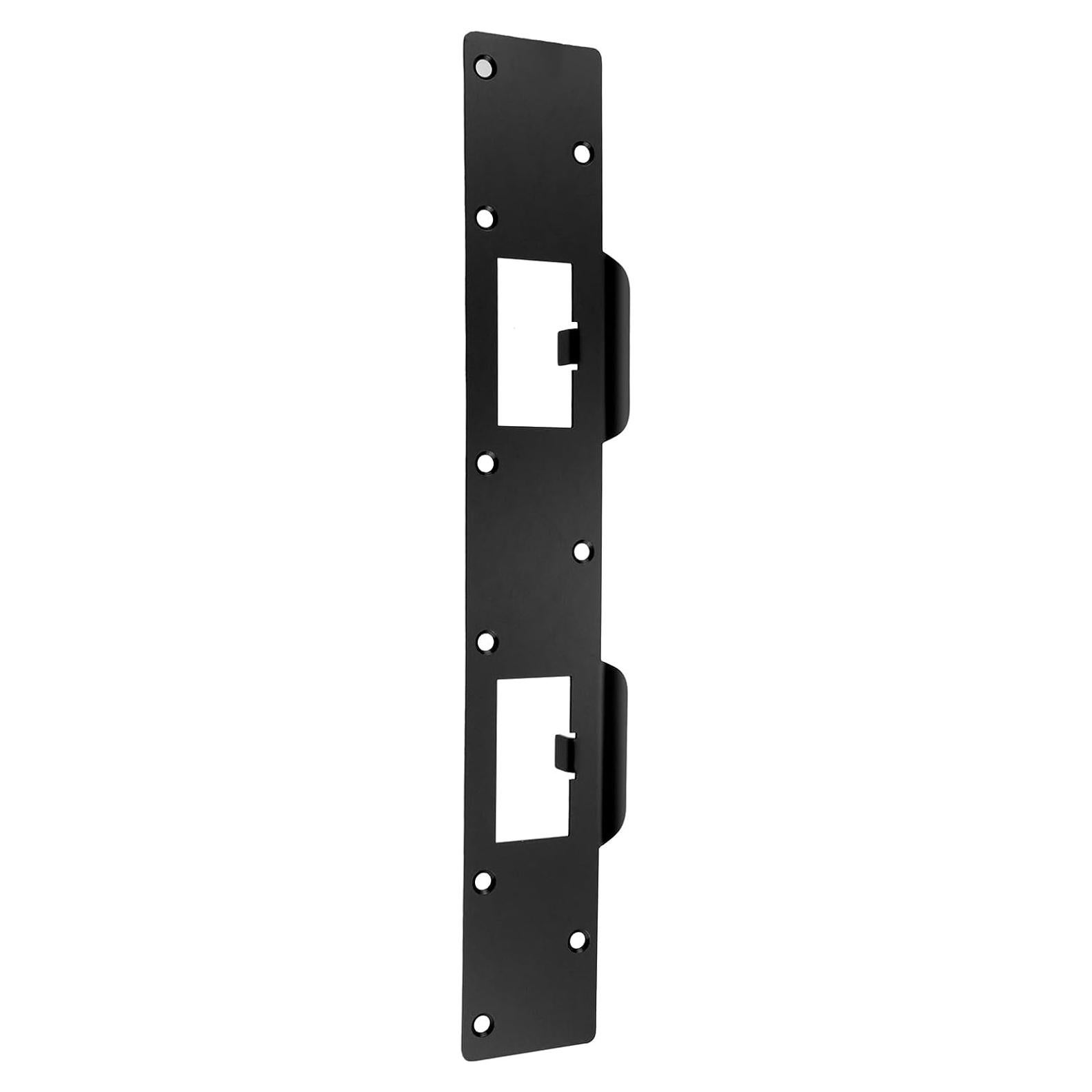 Placa de refuerzo para cerradura Semetall - Negra - 4.13 x 27.94 cm