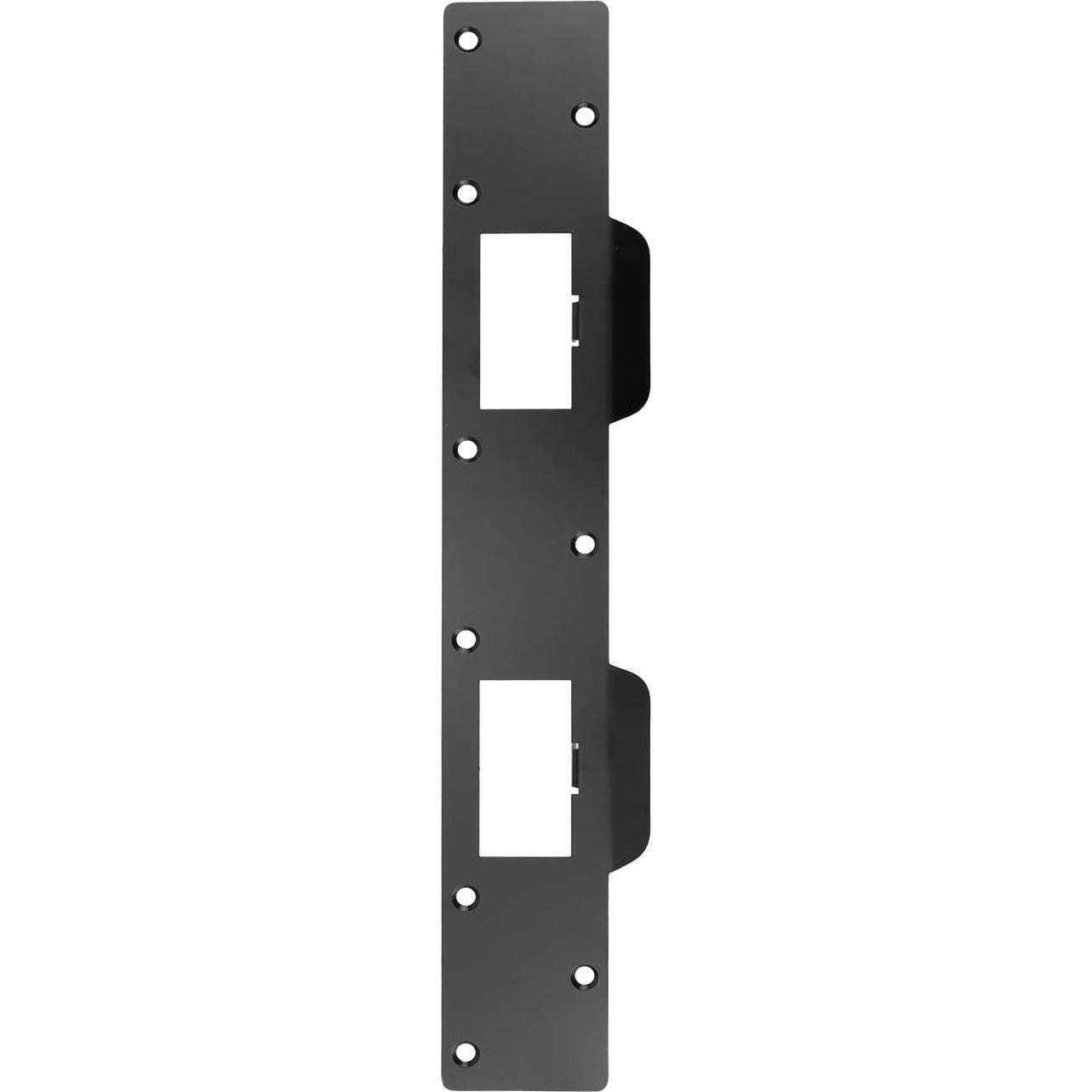 Placa de refuerzo para cerradura Semetall - Negra - 4.13 x 27.94 cm