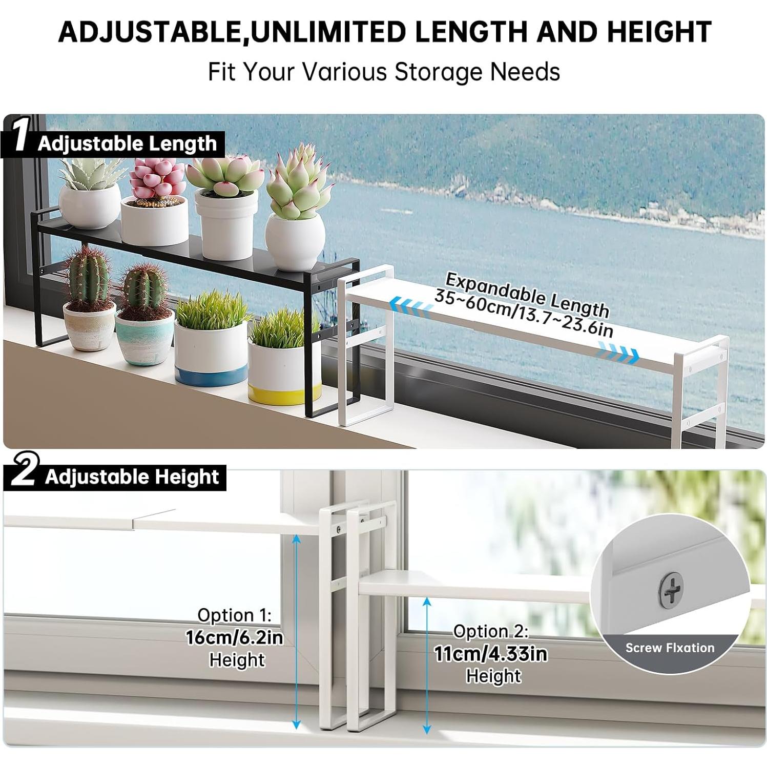 Estante Alto Estrecho WOCHUANGSI Ajustable 35-60 cm Negro