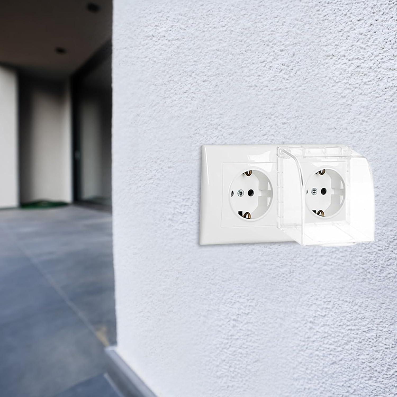 Cubierta de Enchufe Exterior MECCANIXITY 2pcs Tipo 86 Transparente