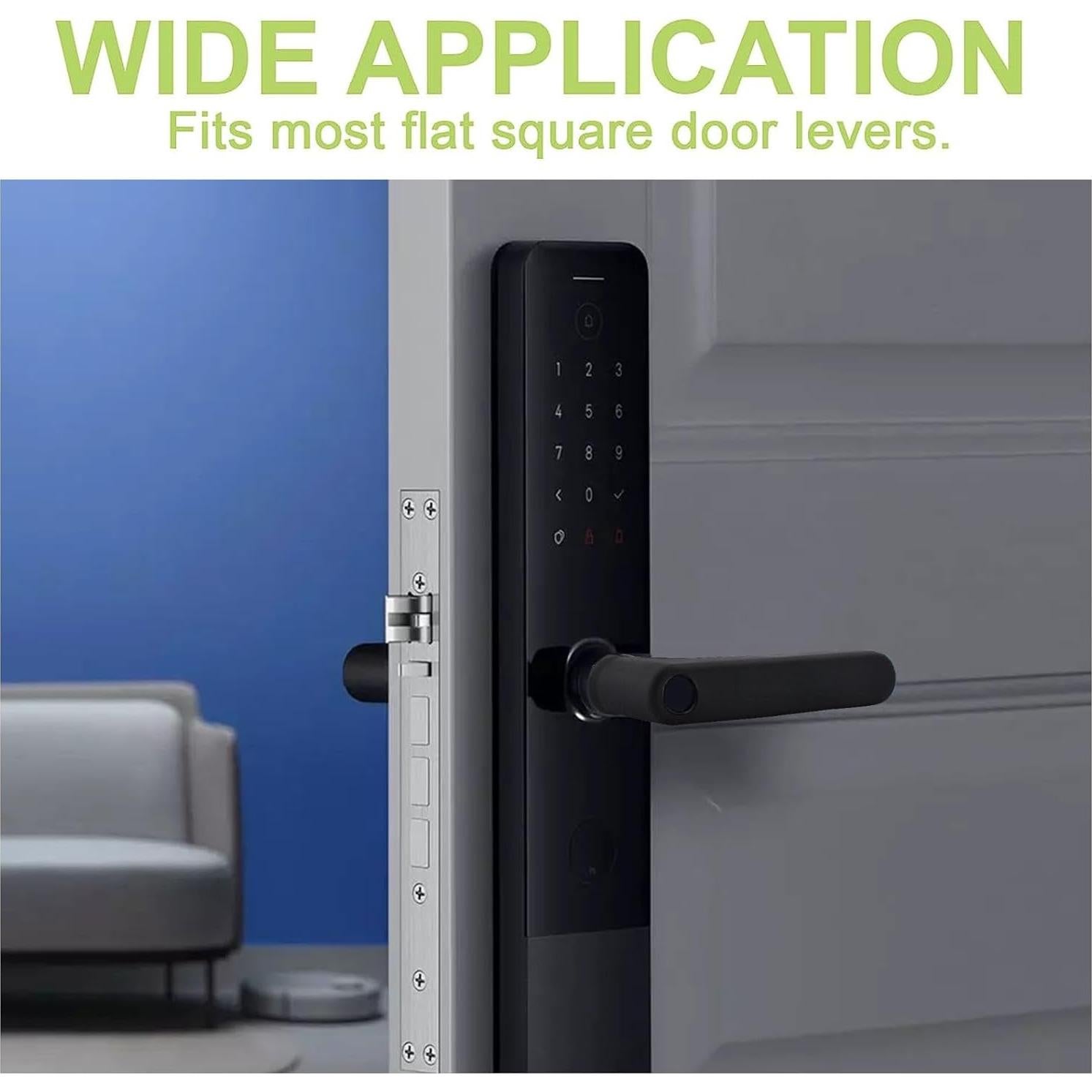 Cubiertas de Manijas de Puerta UFURMATE 4 Piezas Silicona Negra Mate