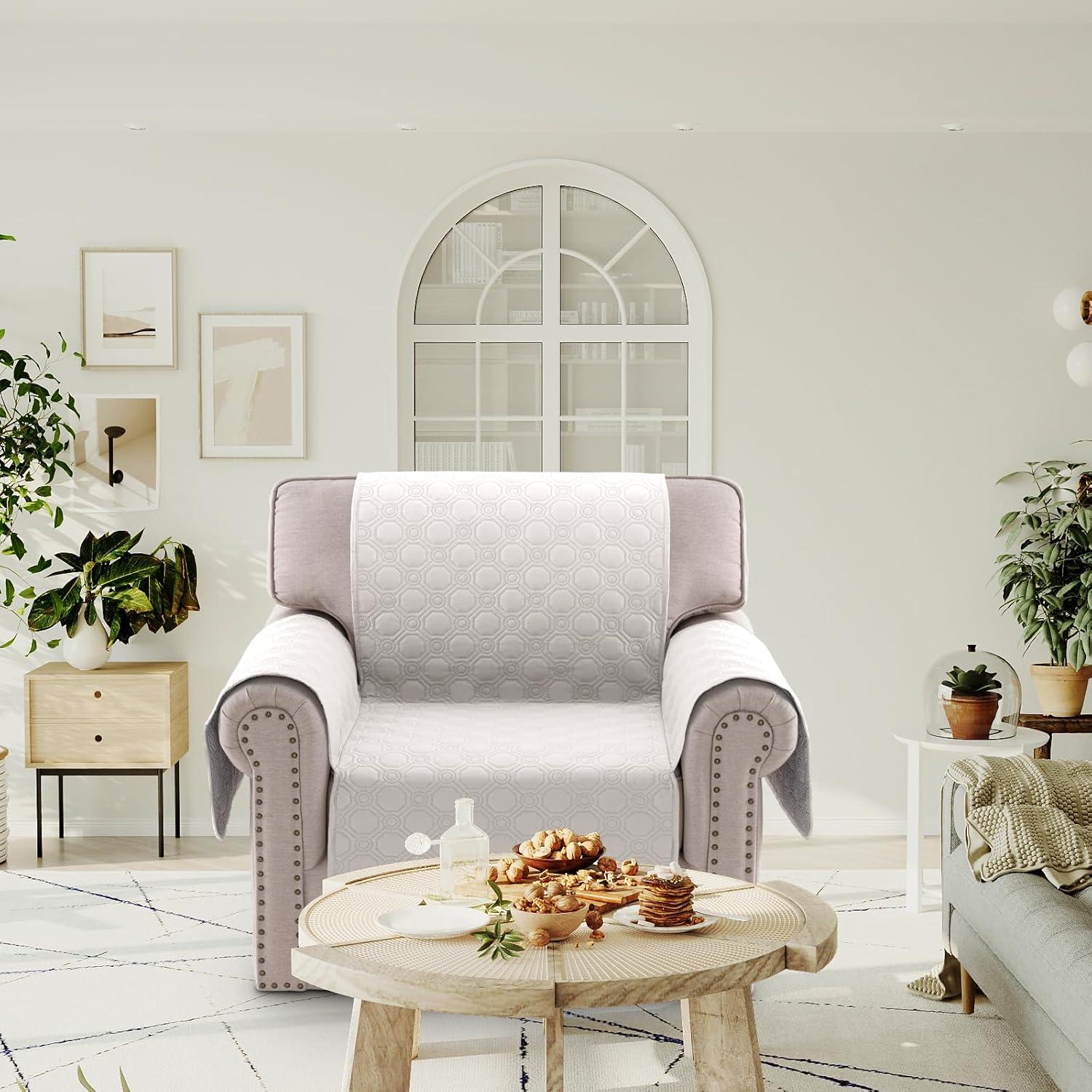 Funda de Sofá PrinceDeco Impermeable Antideslizante Beige