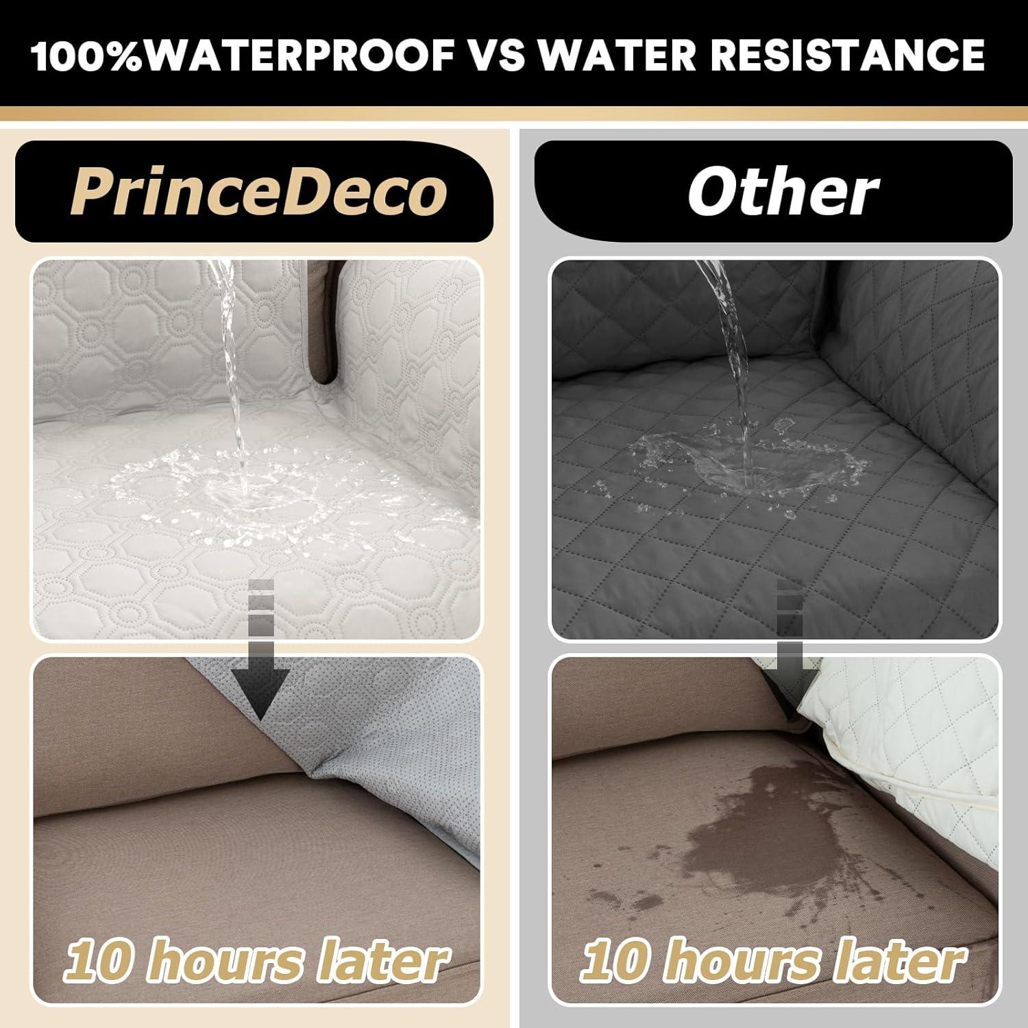 Funda de Sofá PrinceDeco Impermeable Antideslizante Beige