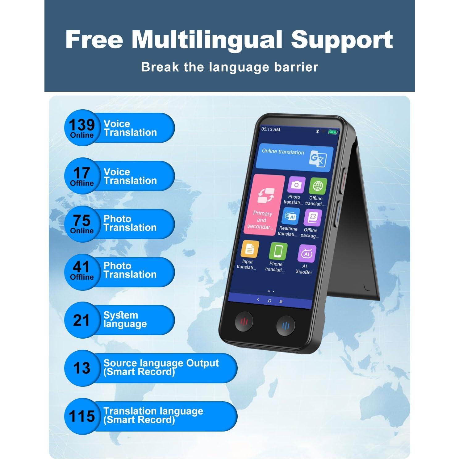 Traductor de Idiomas AI iTour D-Lite Pantalla Doble 139 Idiomas