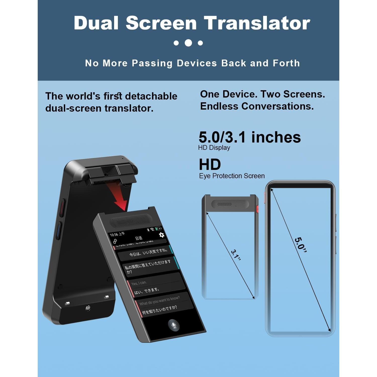 Traductor de Idiomas AI iTour D-Lite Pantalla Doble 139 Idiomas