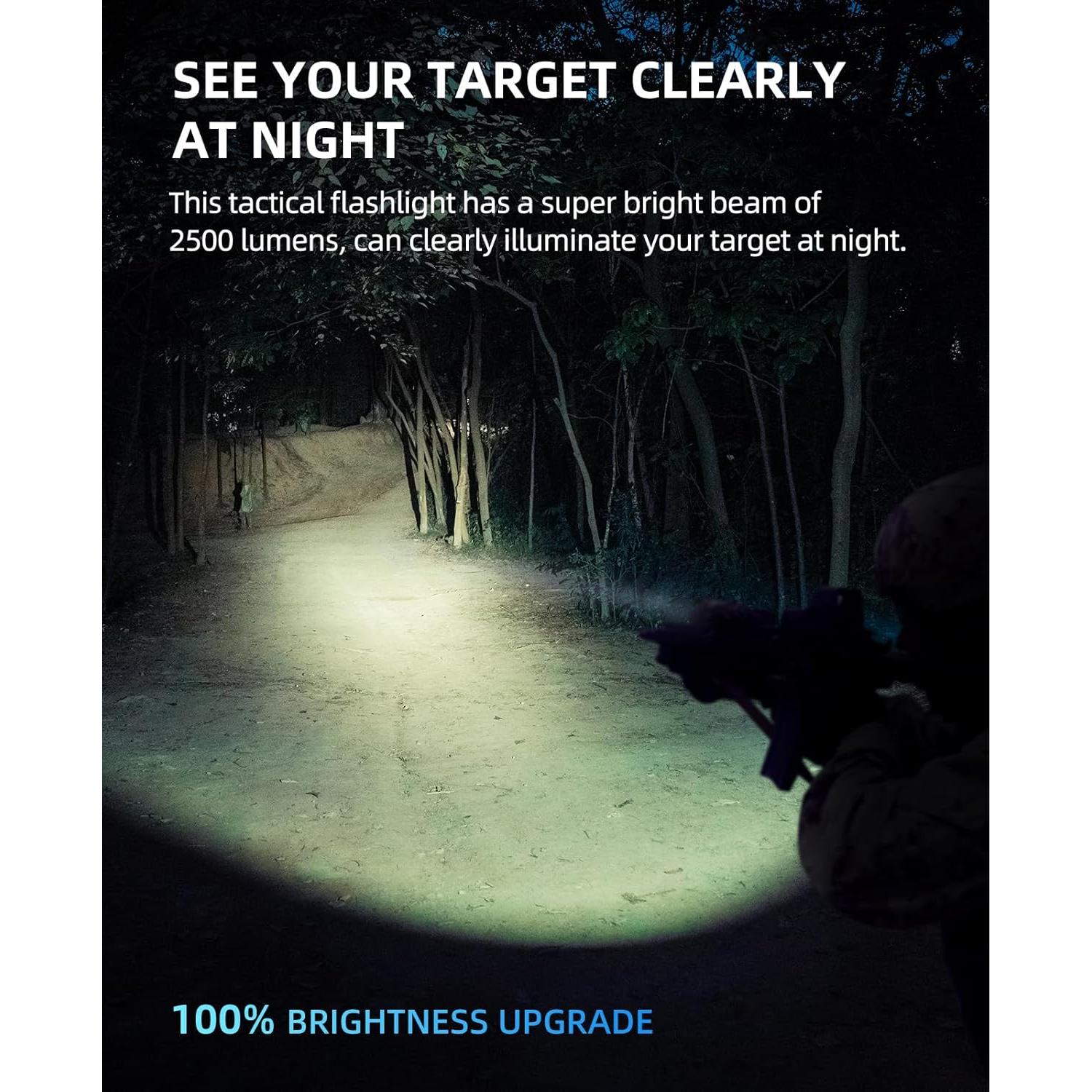 Linterna Táctica EZshoot 2500 Lúmenes para Rifle con Interruptor Remoto