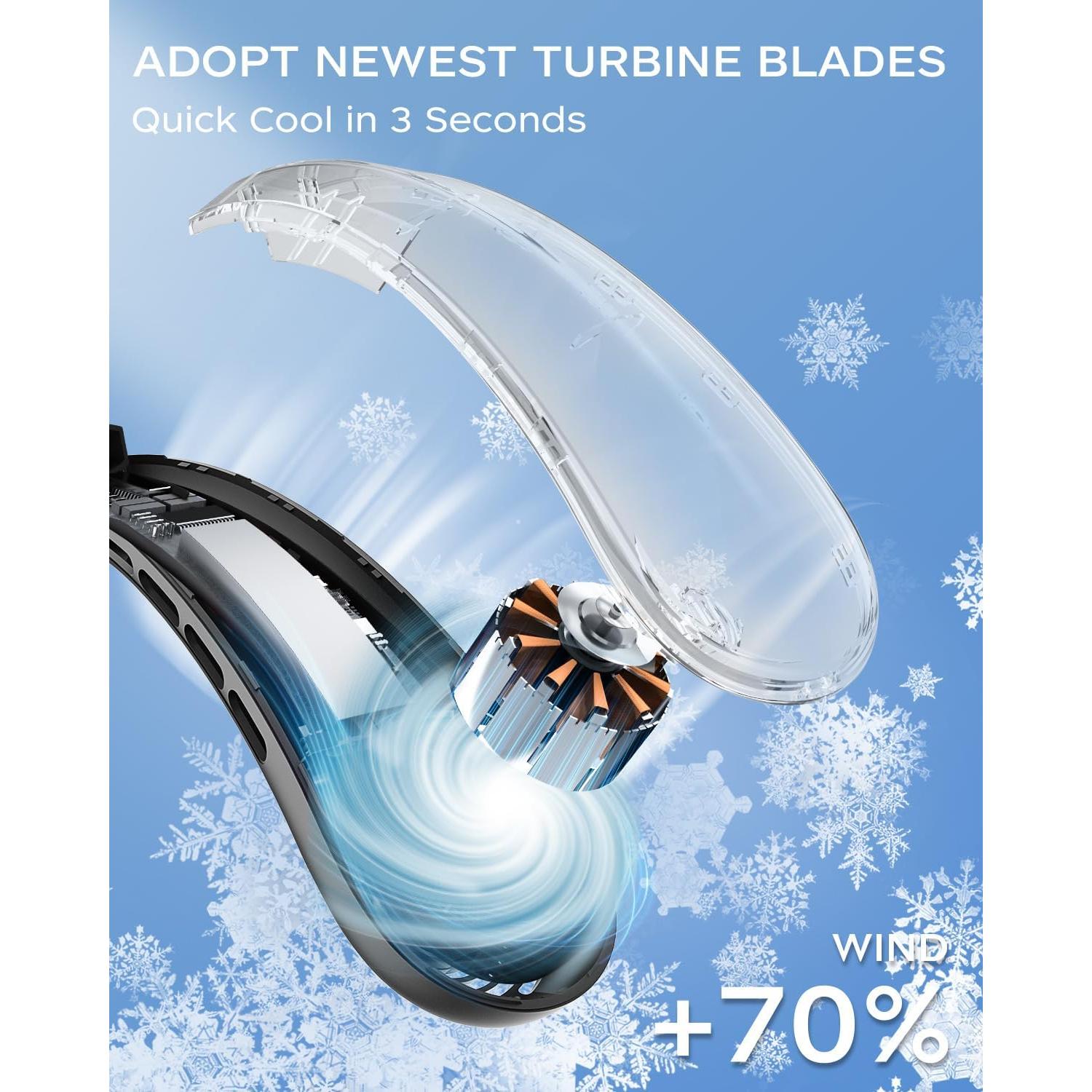 Ventilador de Cuello Nhpoi R5 Recargable 5200mAh 3 Velocidades