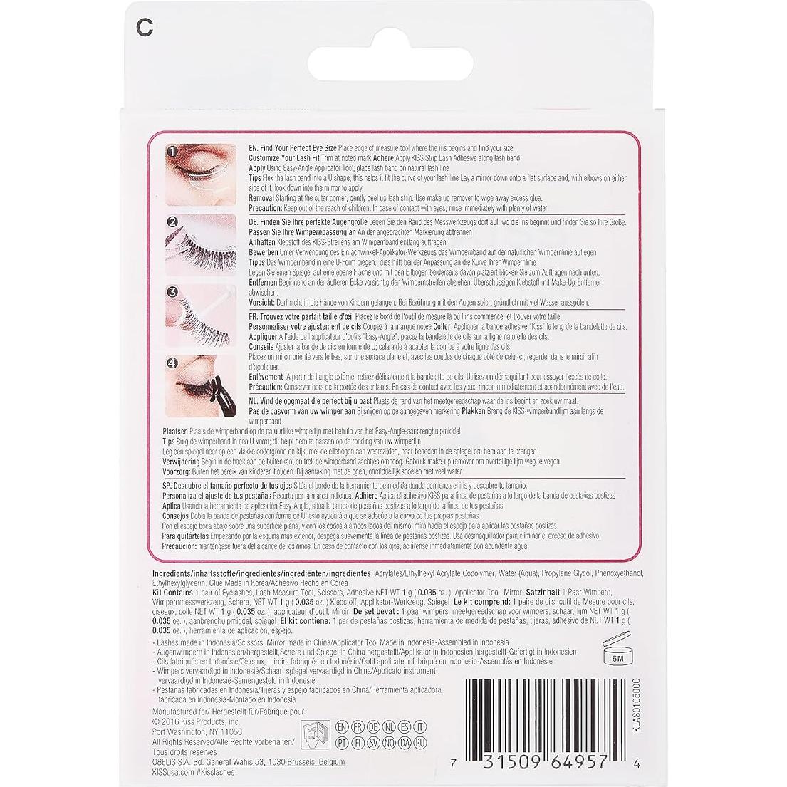 KISS Kit de Pestañas Postizas 12 mm - Fácil Aplicación