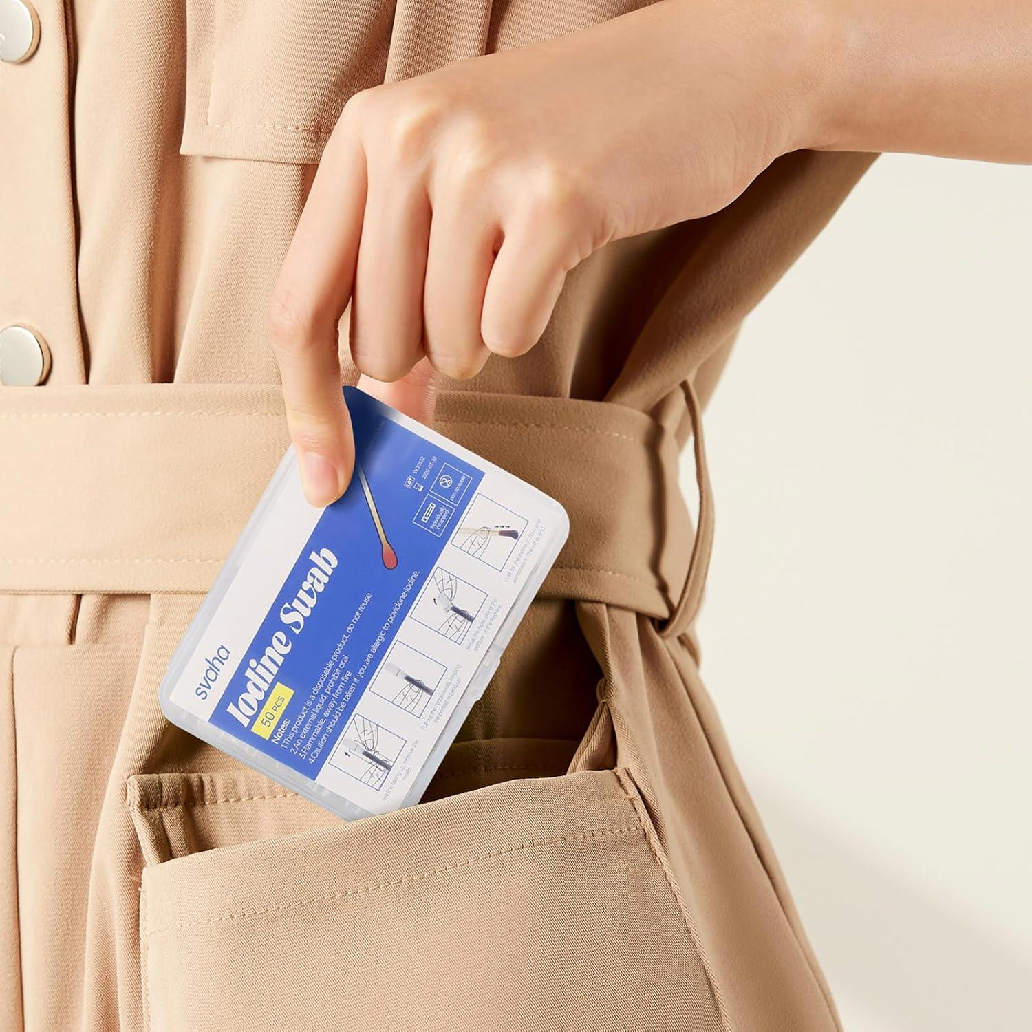 Hisopos de Yodo Svaha 50 Unidades para Cuidado de Heridas