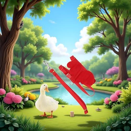 Arnés Ajustable para Patos y Pollos Pssopp - Chaleco Transpirable Rojo M