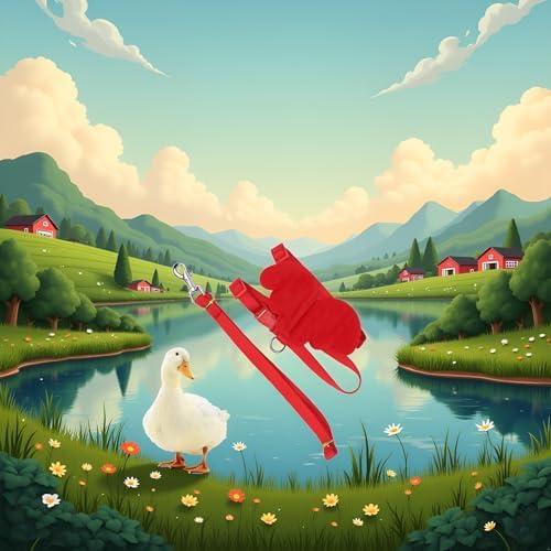 Arnés Ajustable para Patos y Pollos Pssopp - Chaleco Transpirable Rojo M