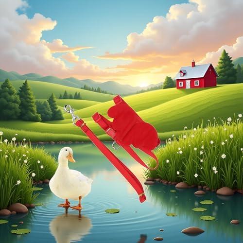 Arnés Ajustable para Patos y Pollos Pssopp - Chaleco Transpirable Rojo M