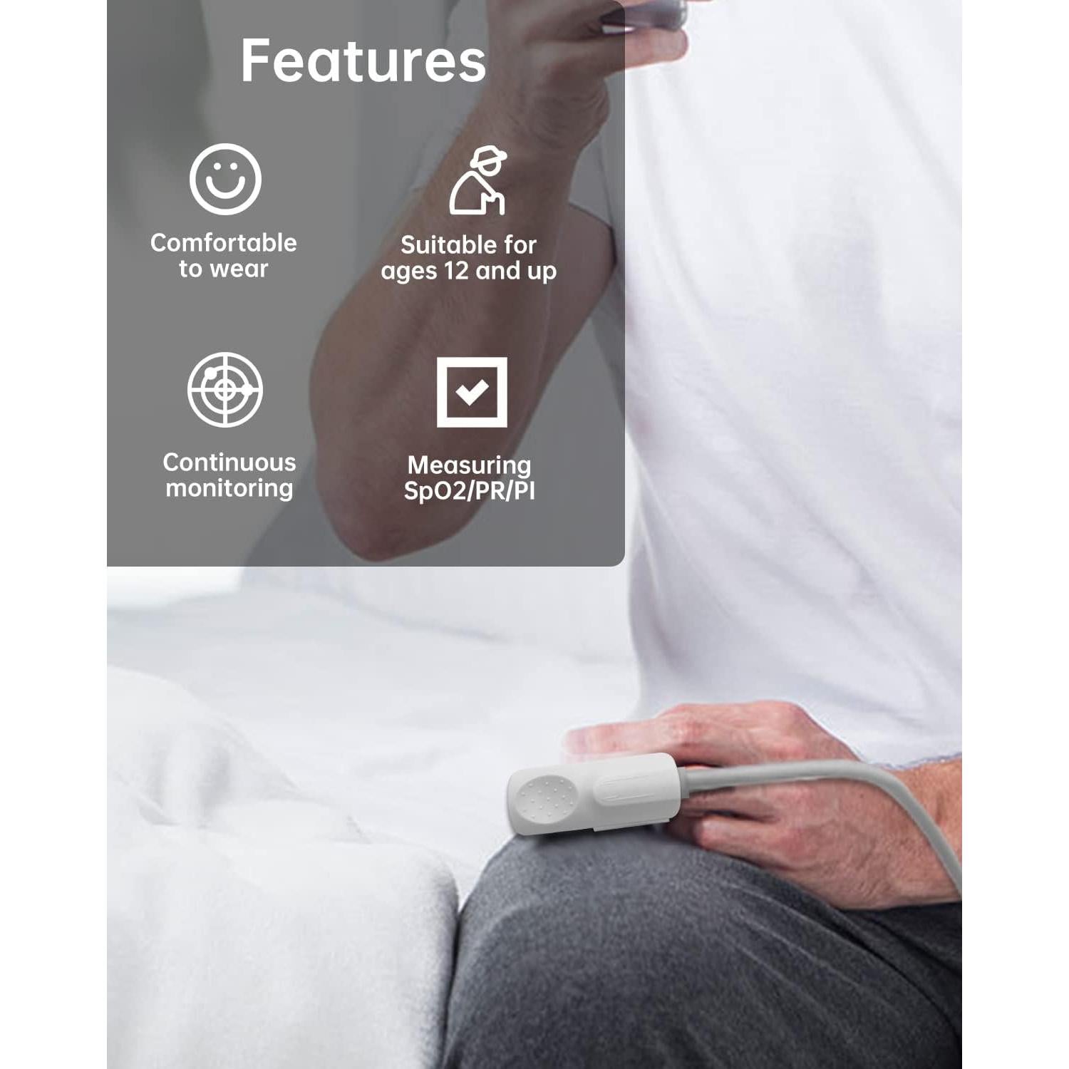 Sonda para Adulto 2m HOLFENRY JKS50F Compatible con Oxímetro