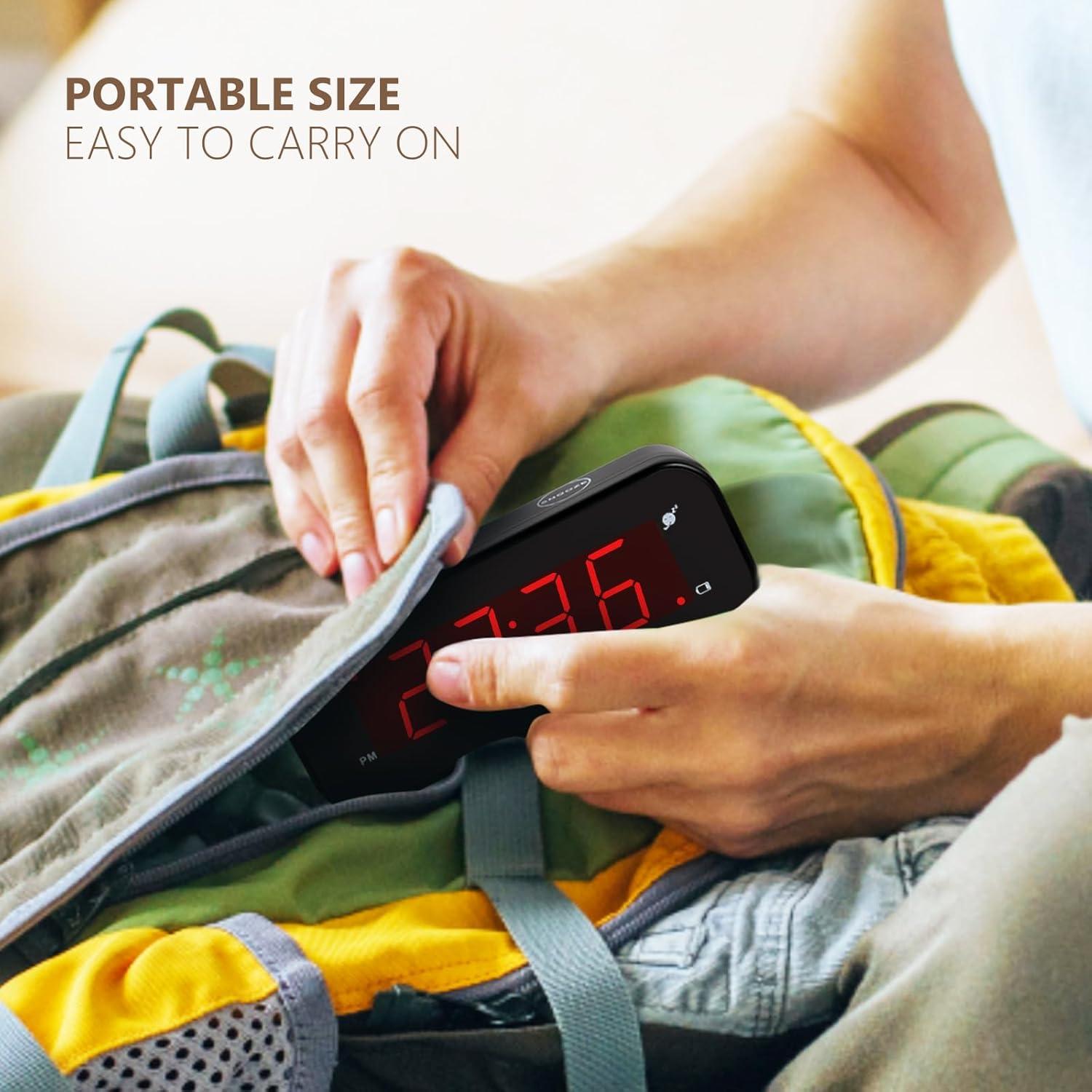 Reloj Despertador Digital Timegyro Negro Portátil LED