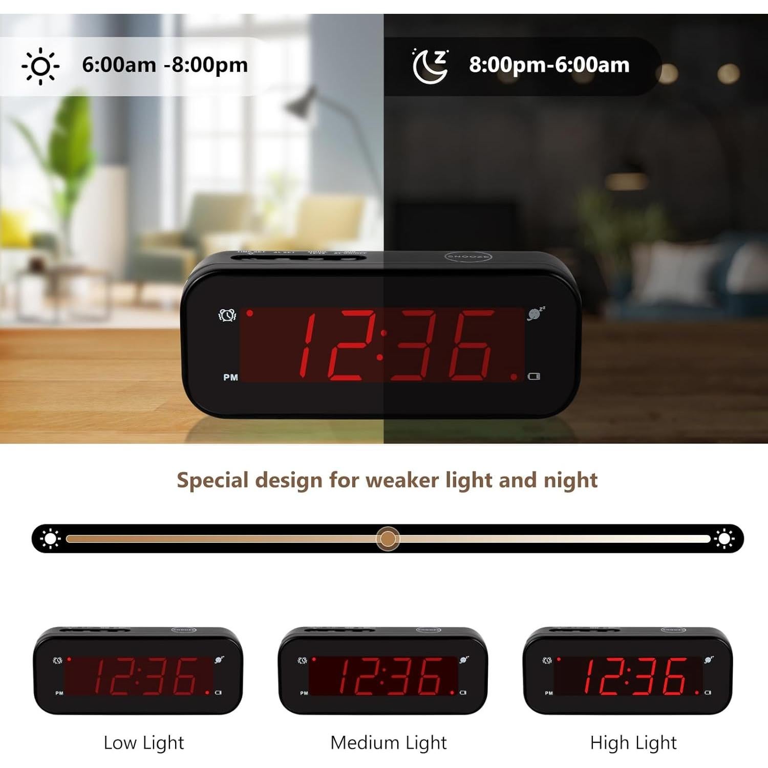 Reloj Despertador Digital Timegyro Negro Portátil LED