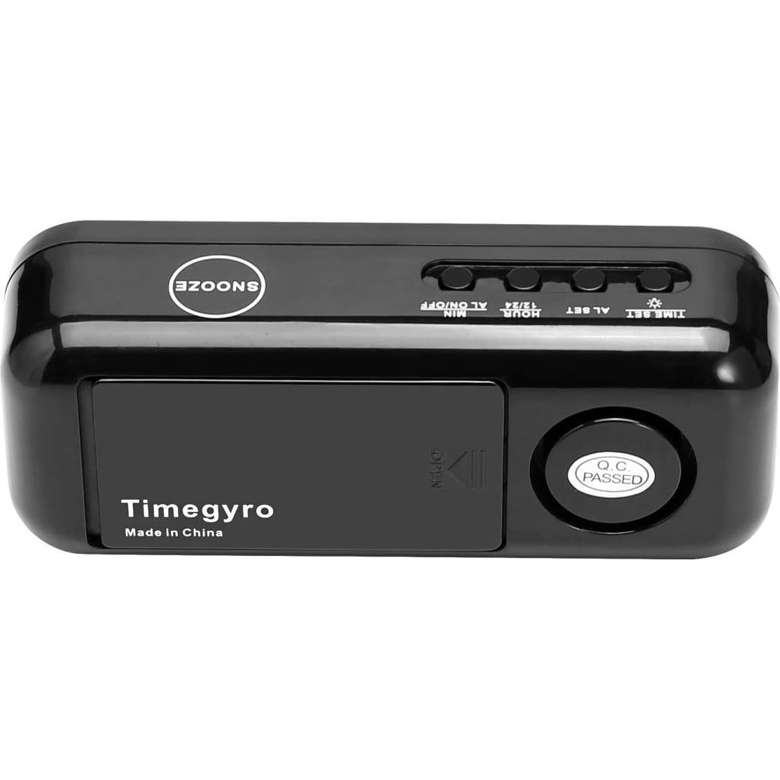 Reloj Despertador Digital Timegyro Negro Portátil LED