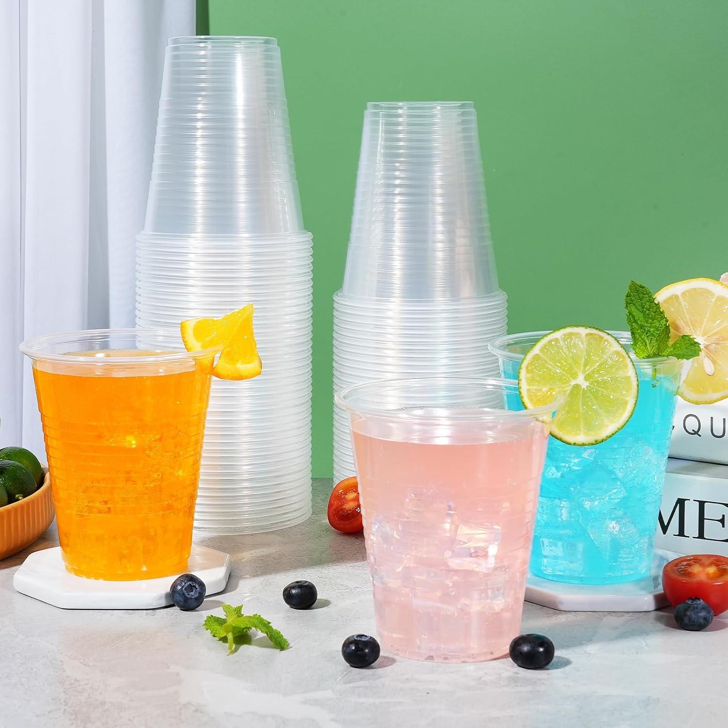 Paquete de 1000 vasos desechables SIUQ de 12 oz transparentes