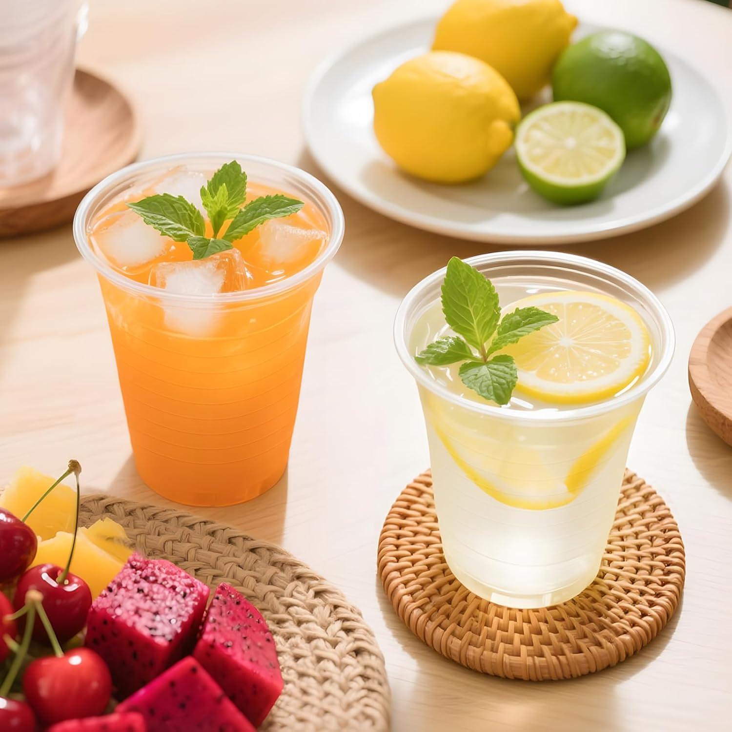 Paquete de 1000 vasos desechables SIUQ de 12 oz transparentes