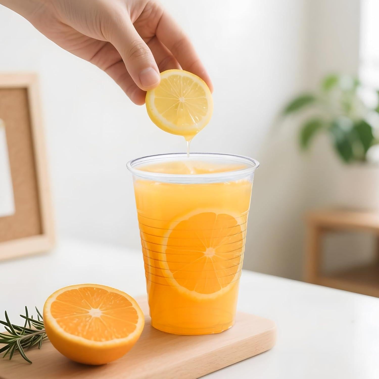 Paquete de 1000 vasos desechables SIUQ de 12 oz transparentes