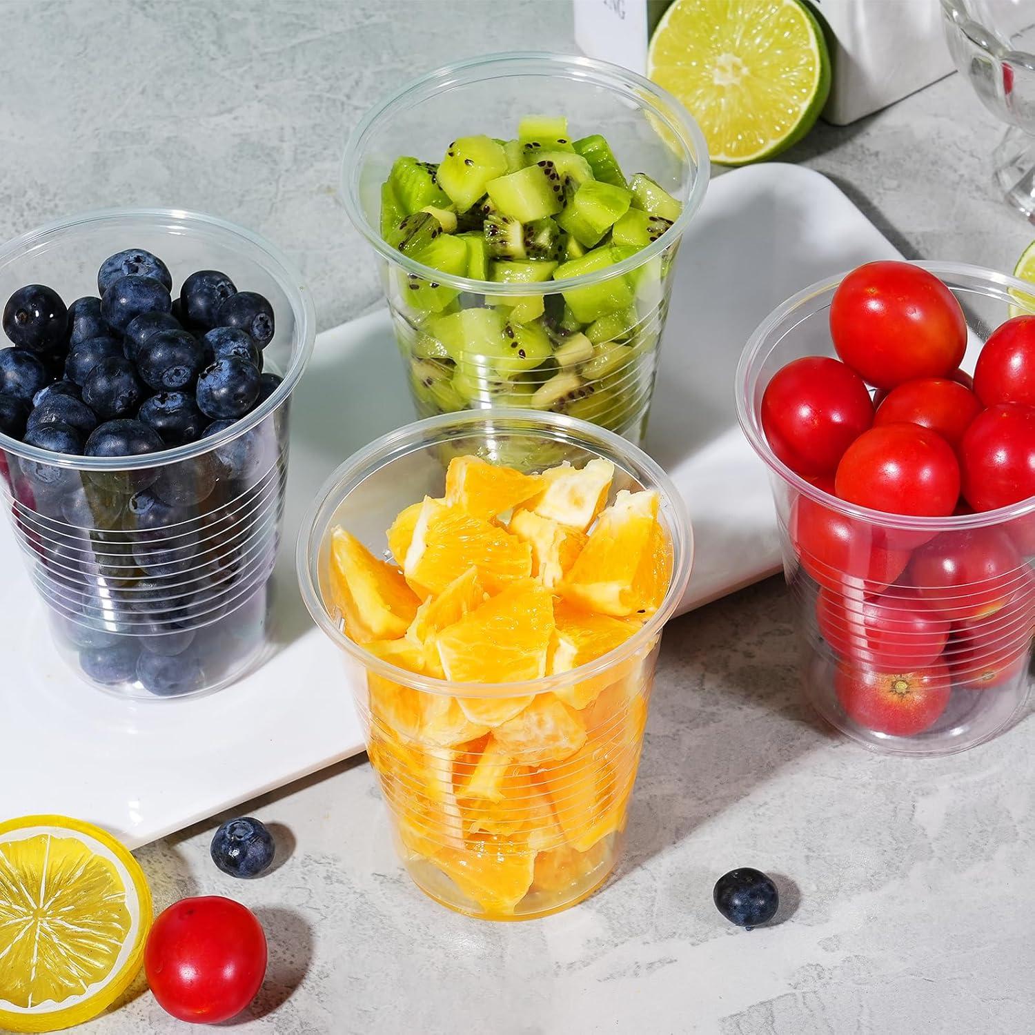 Paquete de 1000 vasos desechables SIUQ de 12 oz transparentes