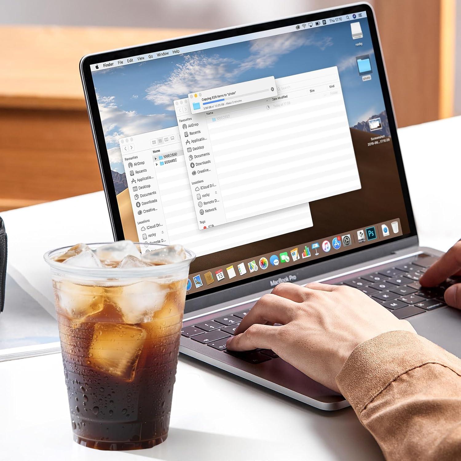 Paquete de 1000 vasos desechables SIUQ de 12 oz transparentes