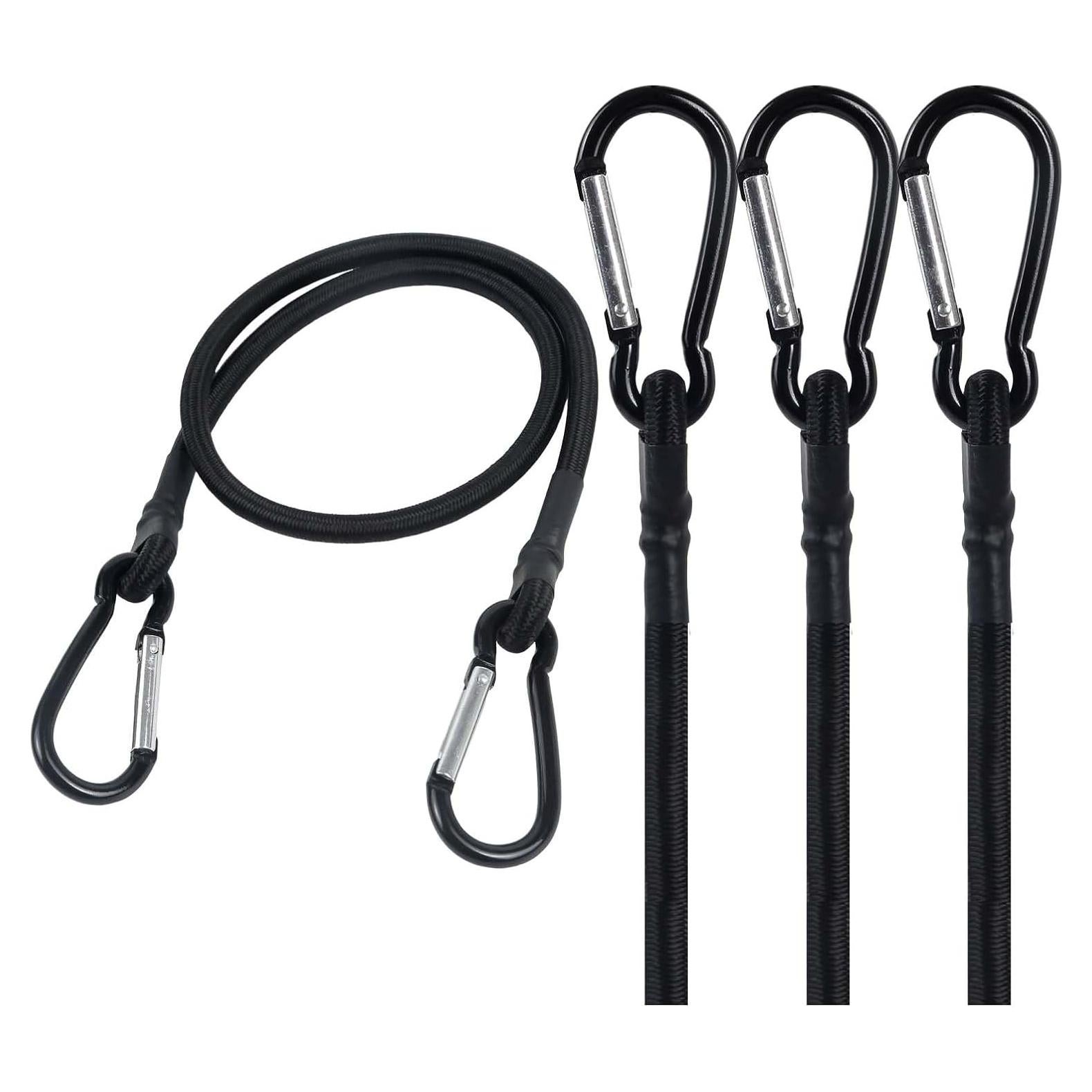 Cuerdas Bungee Radix 61 cm con Ganchos de Carabiner - Paquete de 4